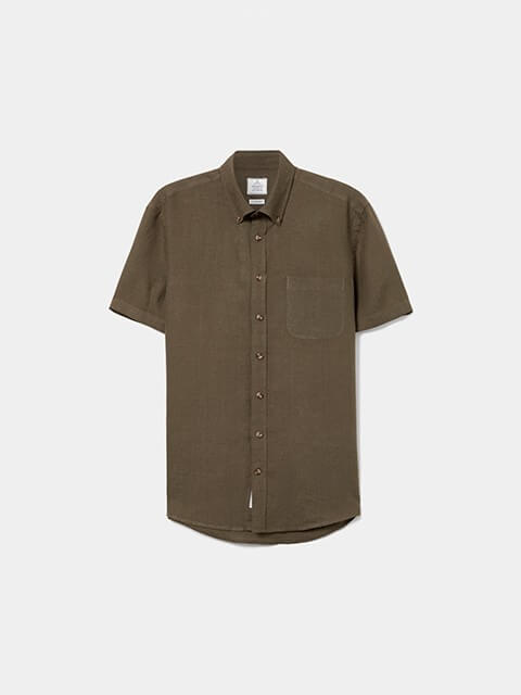 Short-sleeved linen shirt