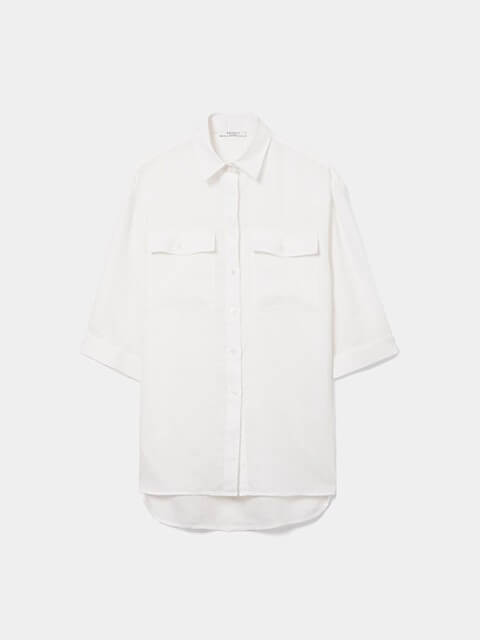Camisa asim�trica de lino