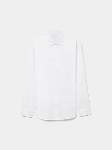 Camisa cl�sica de algod�n de corte ajustado.