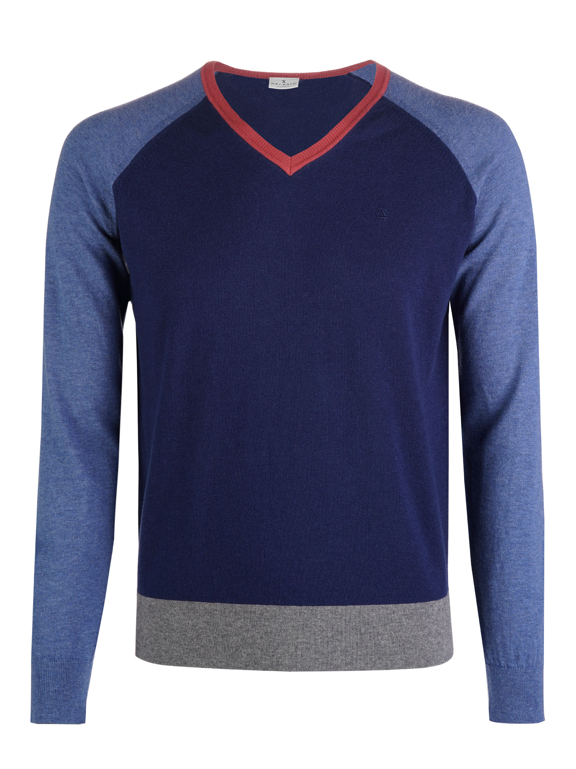 Merino wool and cotton V-neck sweater
