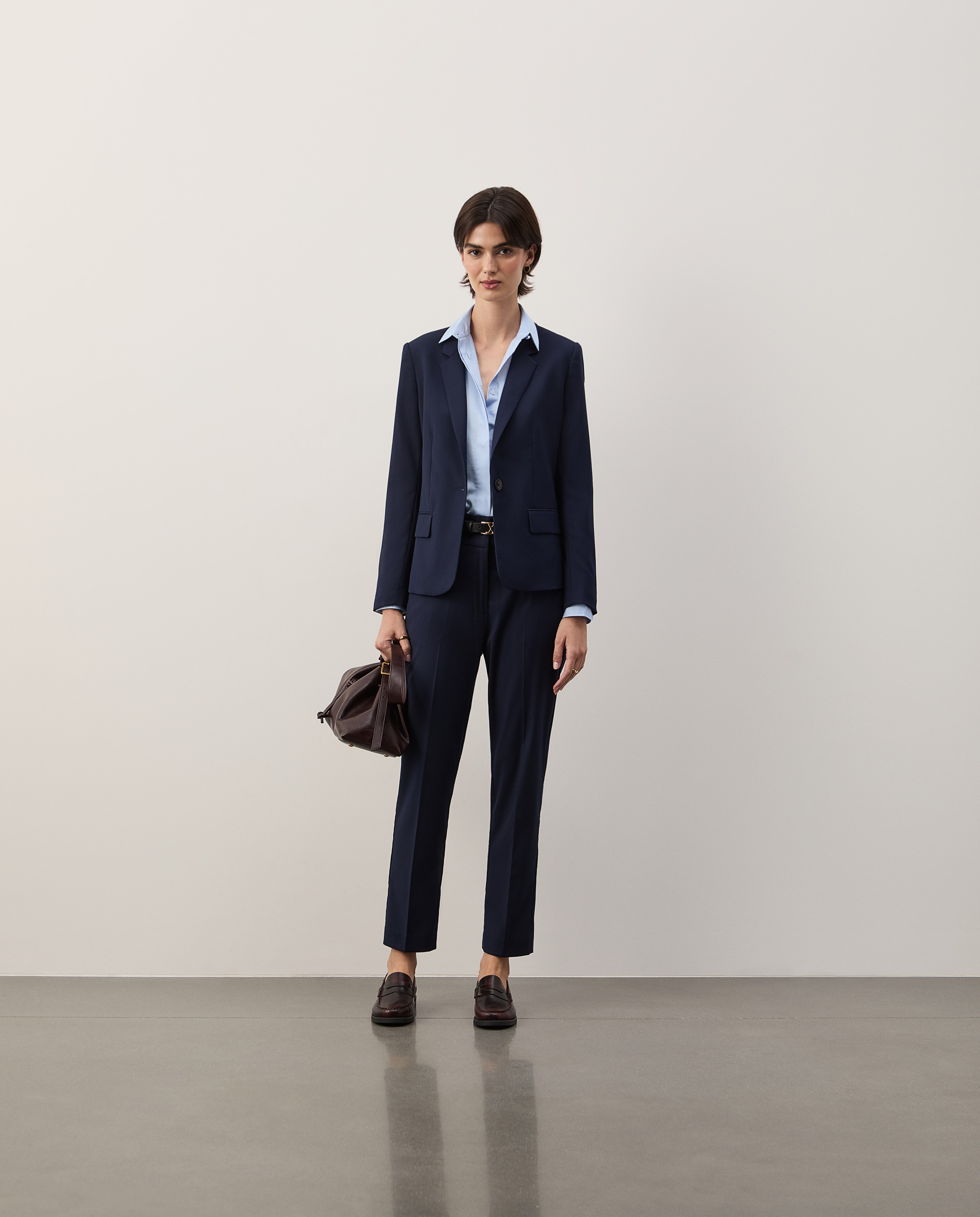 Navy blue regular fit blazer