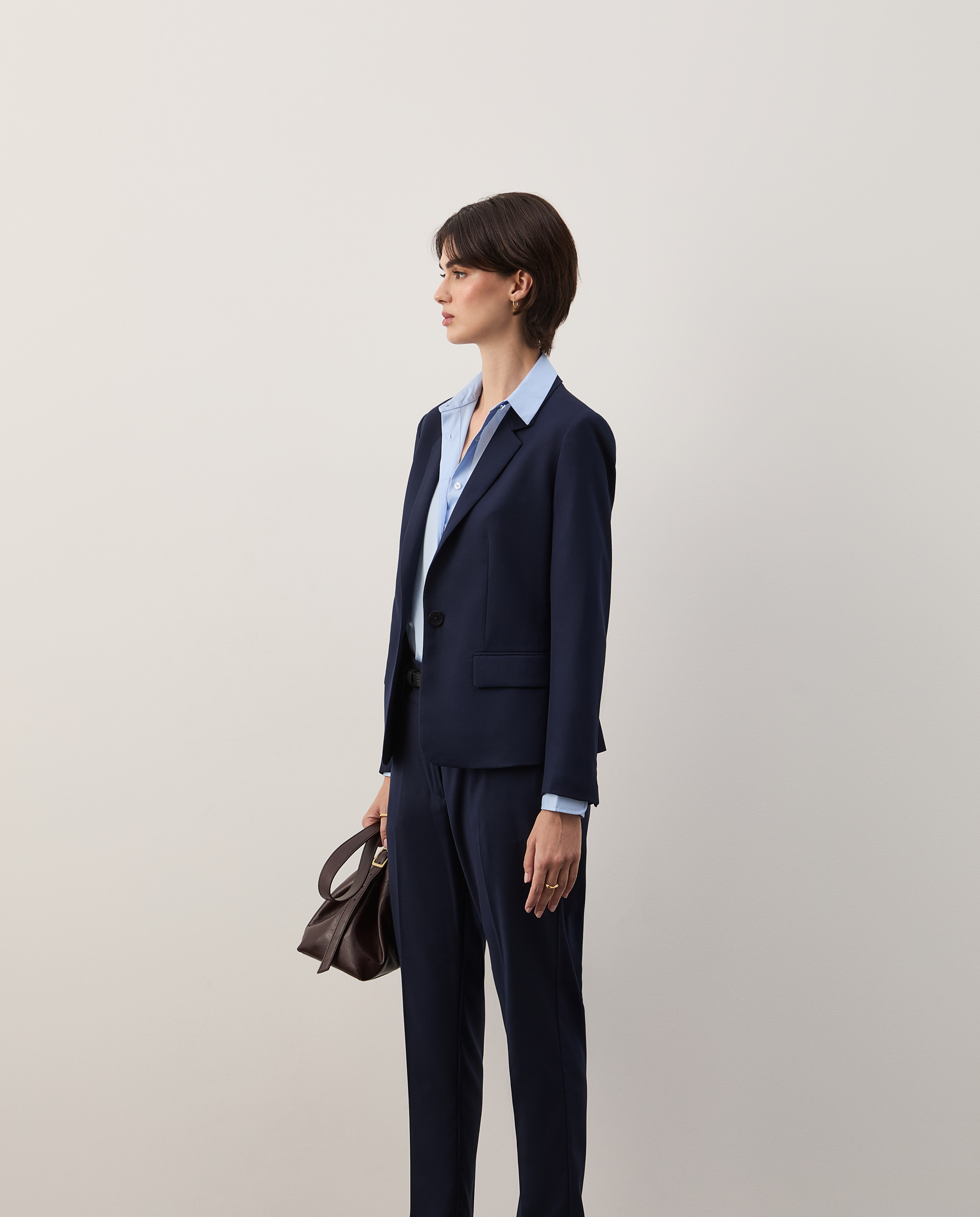 Navy blue regular fit blazer