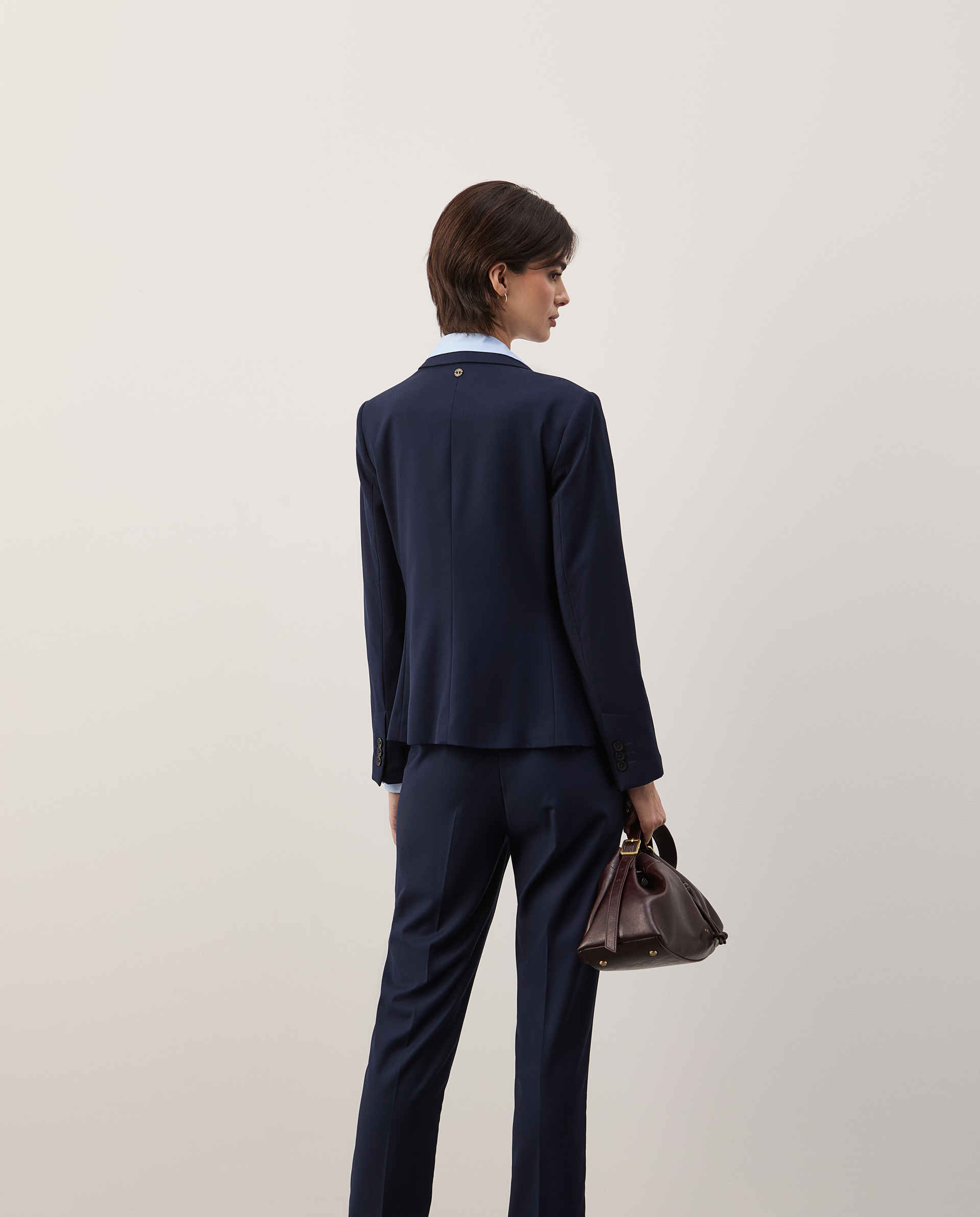 Navy blue regular fit blazer
