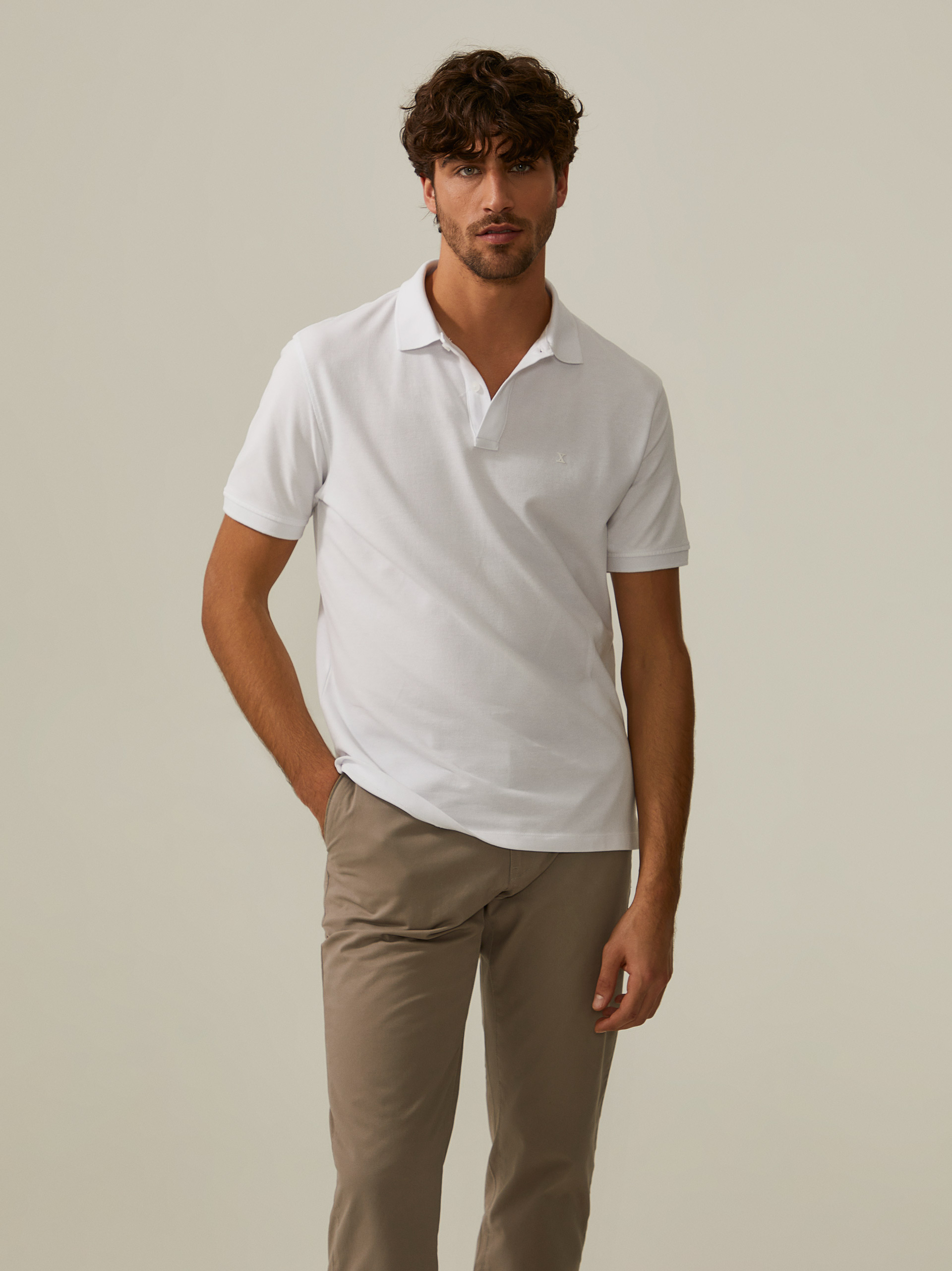Polo piqué de algodão