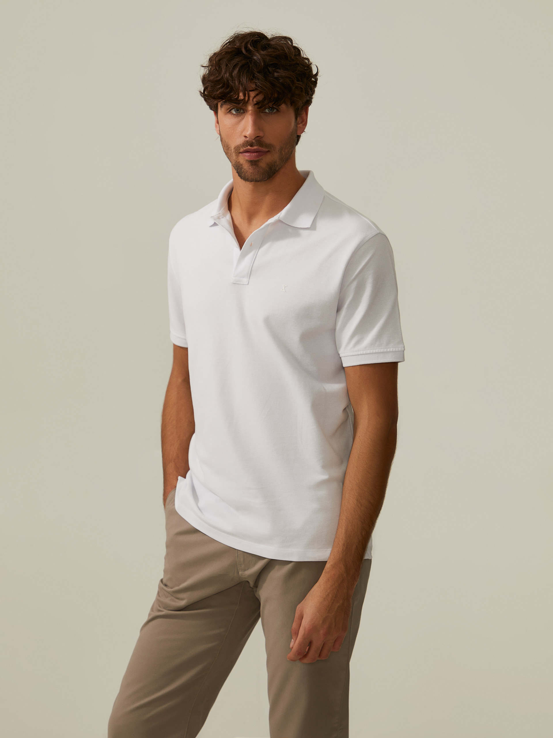 Polo piqué de algodão