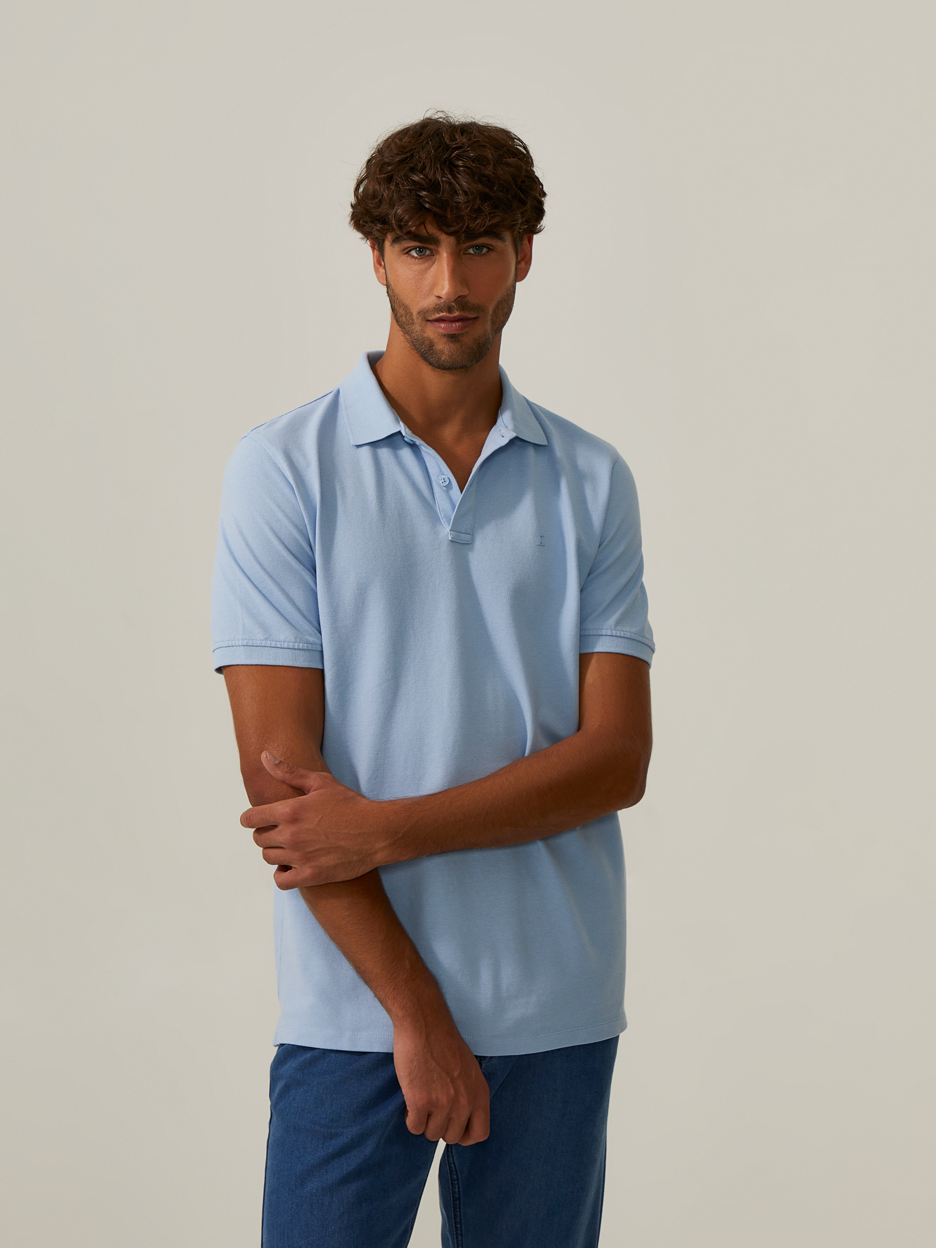 Polo piqué de algodão