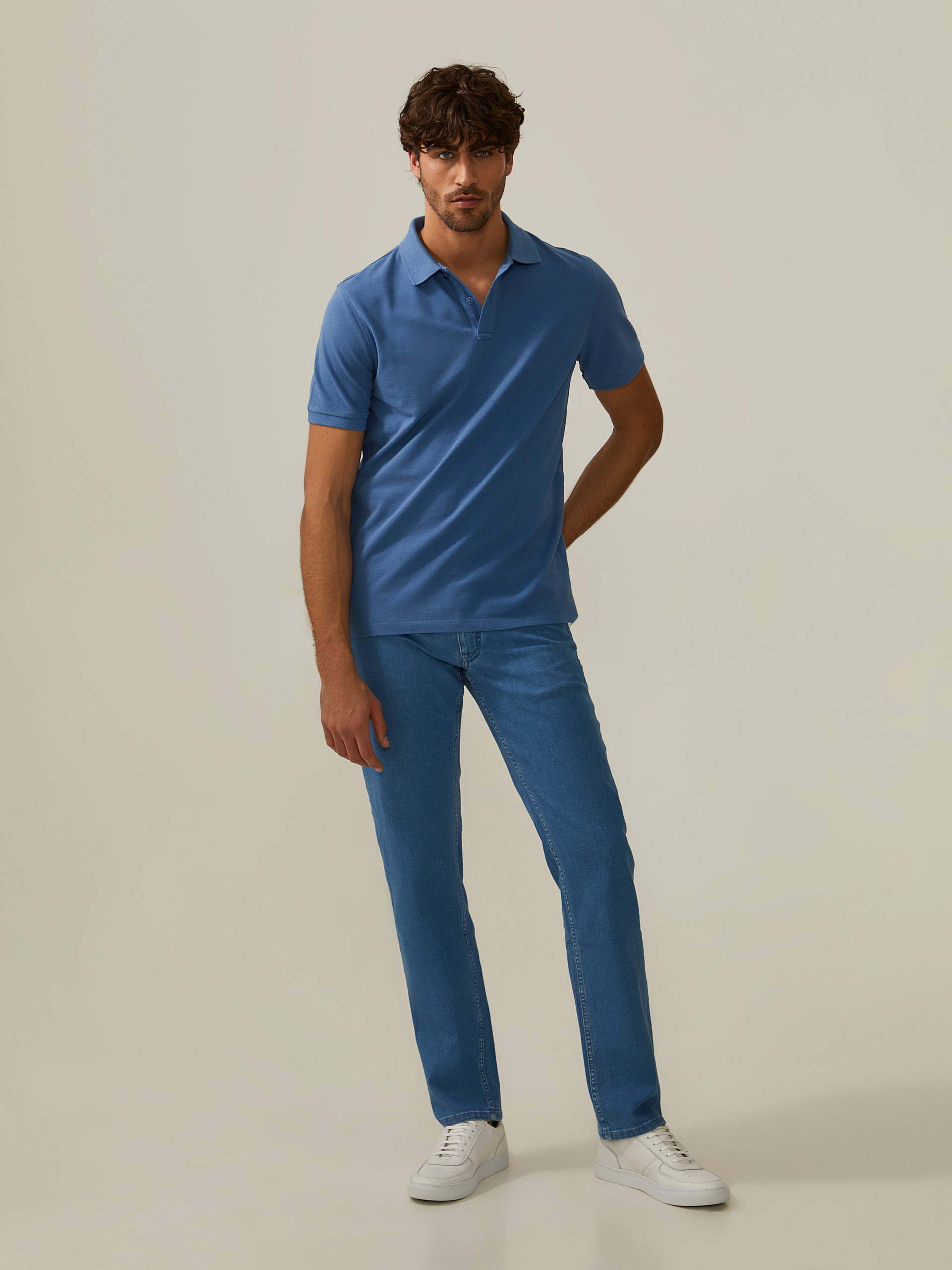 Polo piqué de algodão