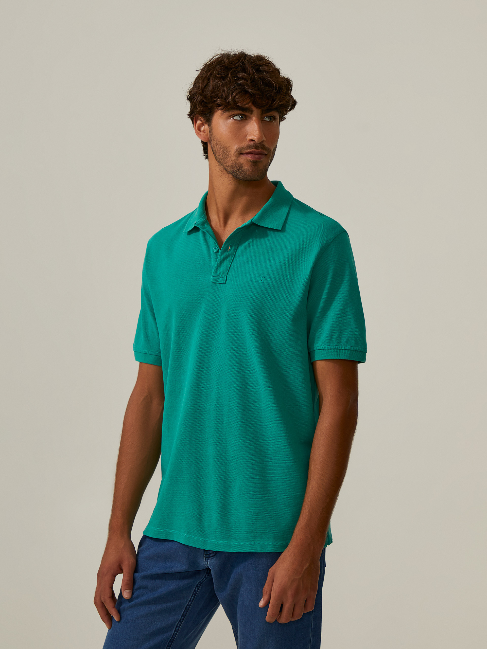 Polo piqué de algodão
