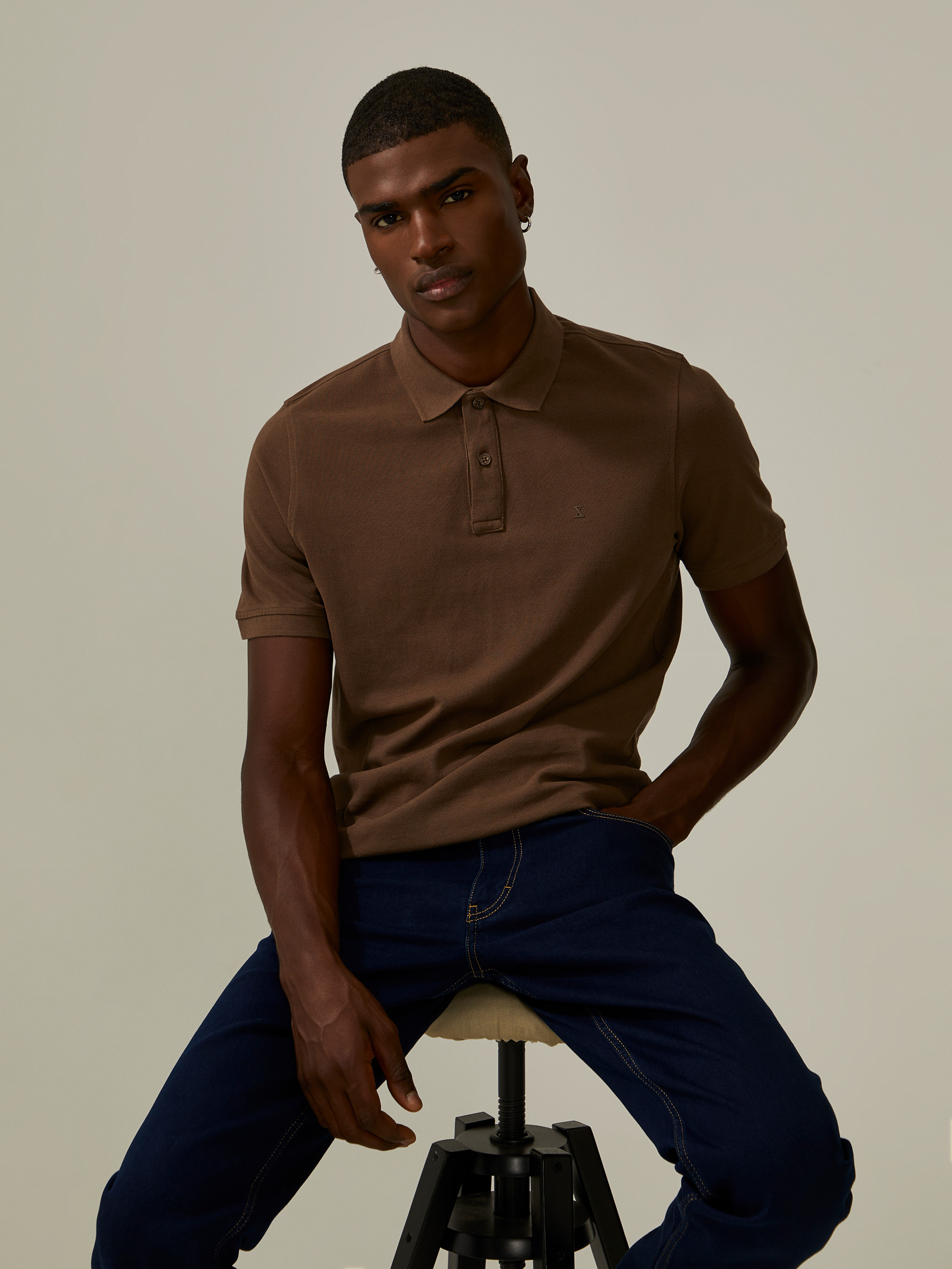 Polo piqué de algodão