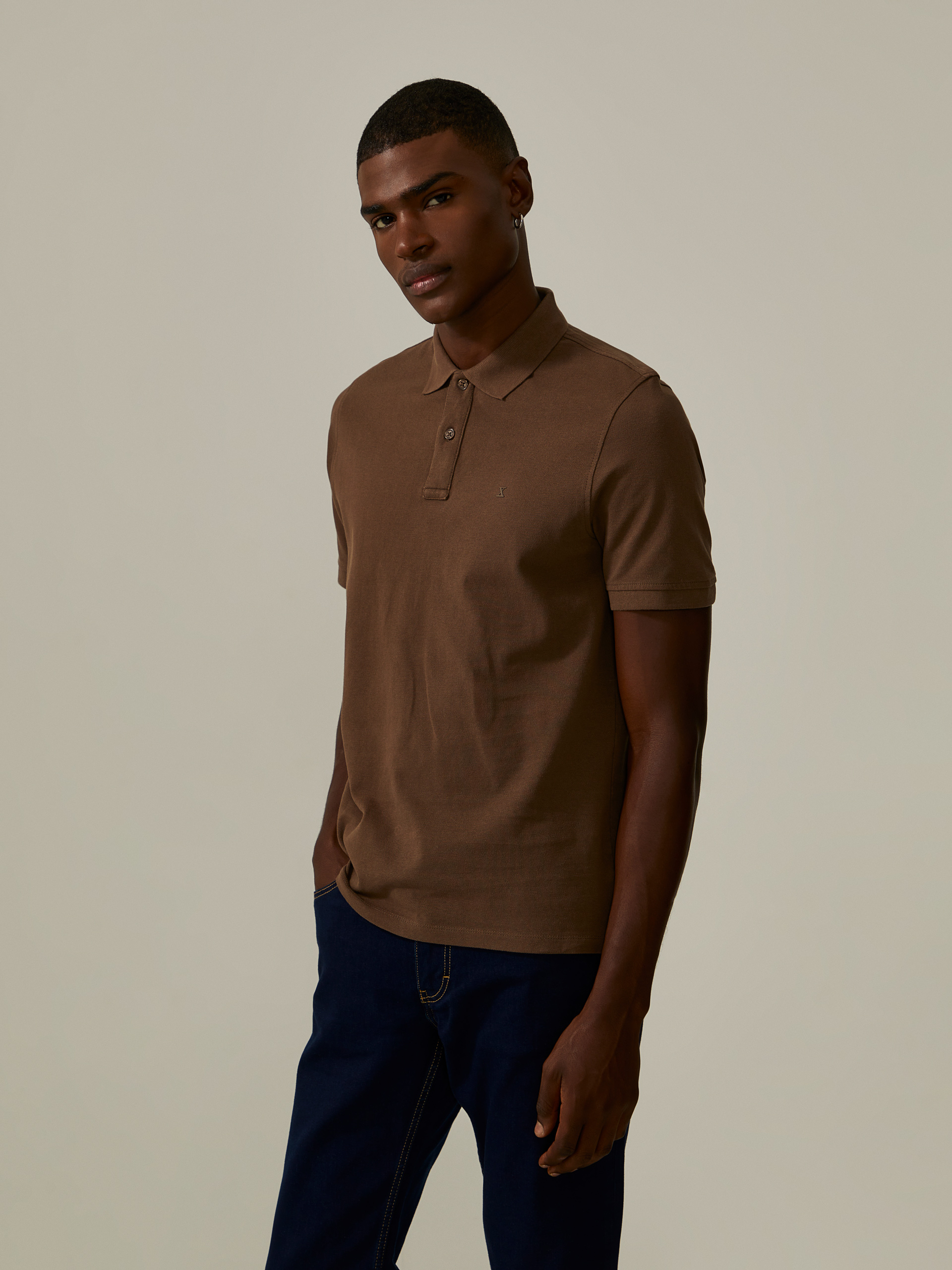 Polo piqué de algodão