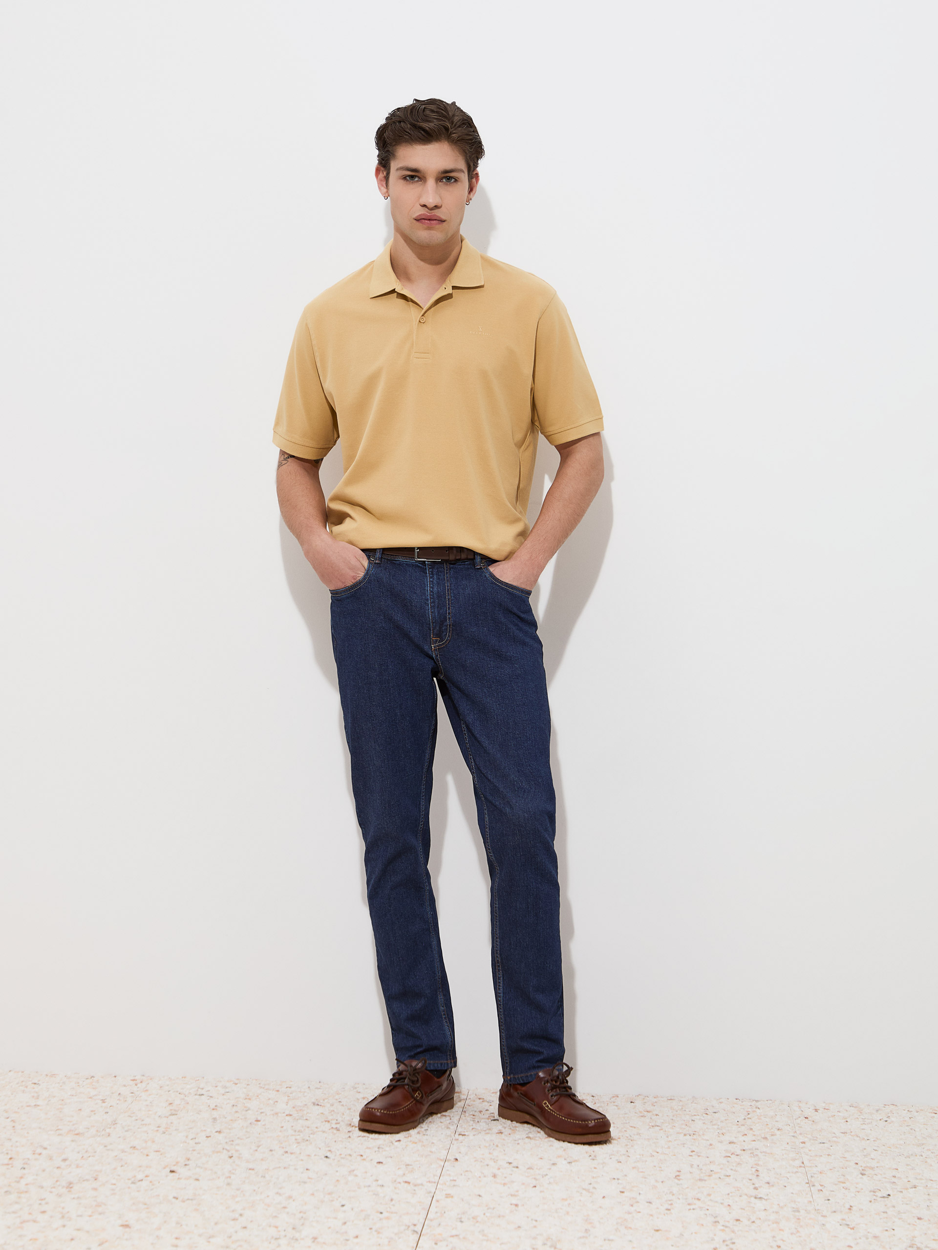 Regular fit piqué polo shirt