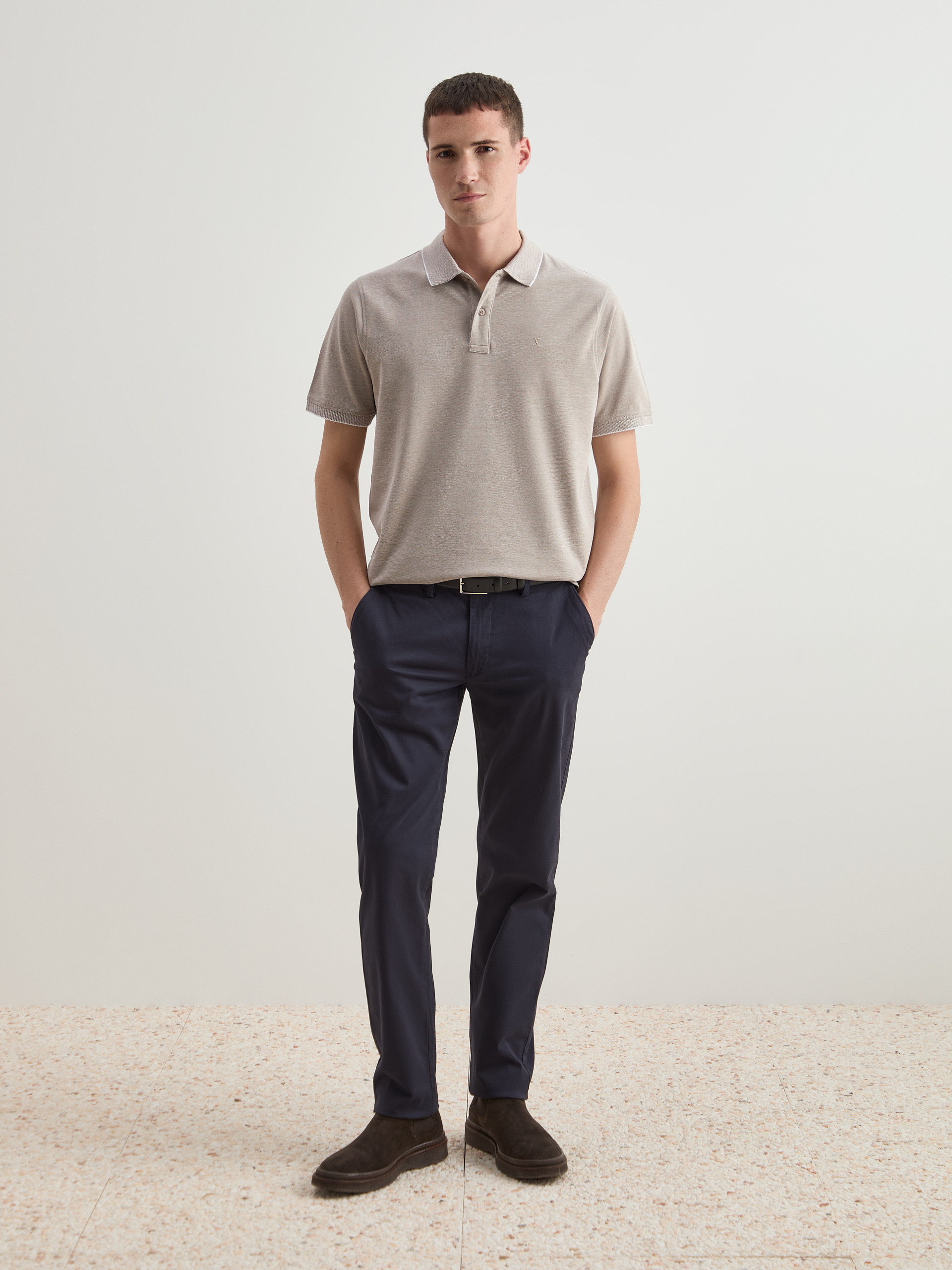 Regular fit cotton polo shirt