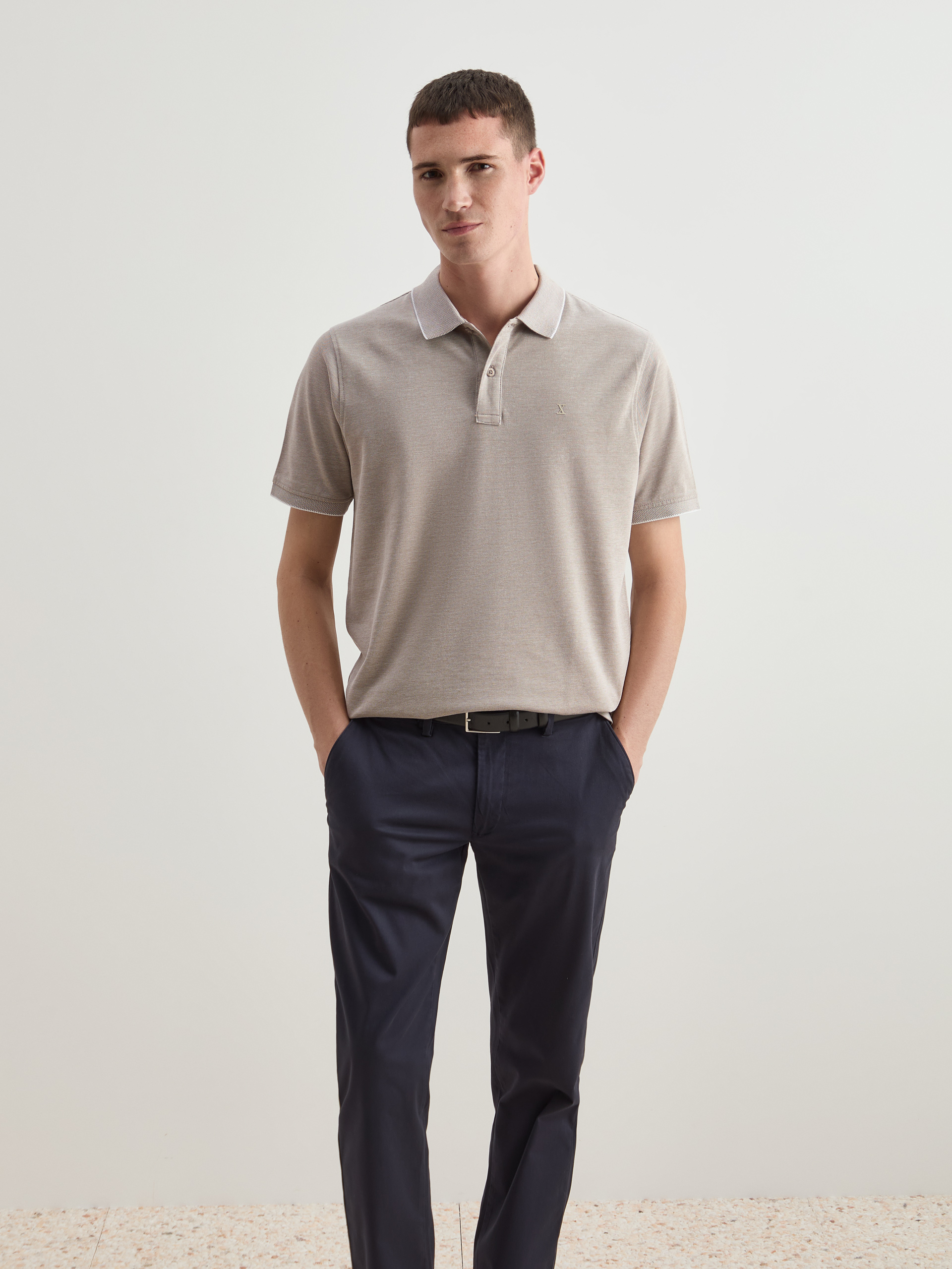 Regular fit cotton polo shirt