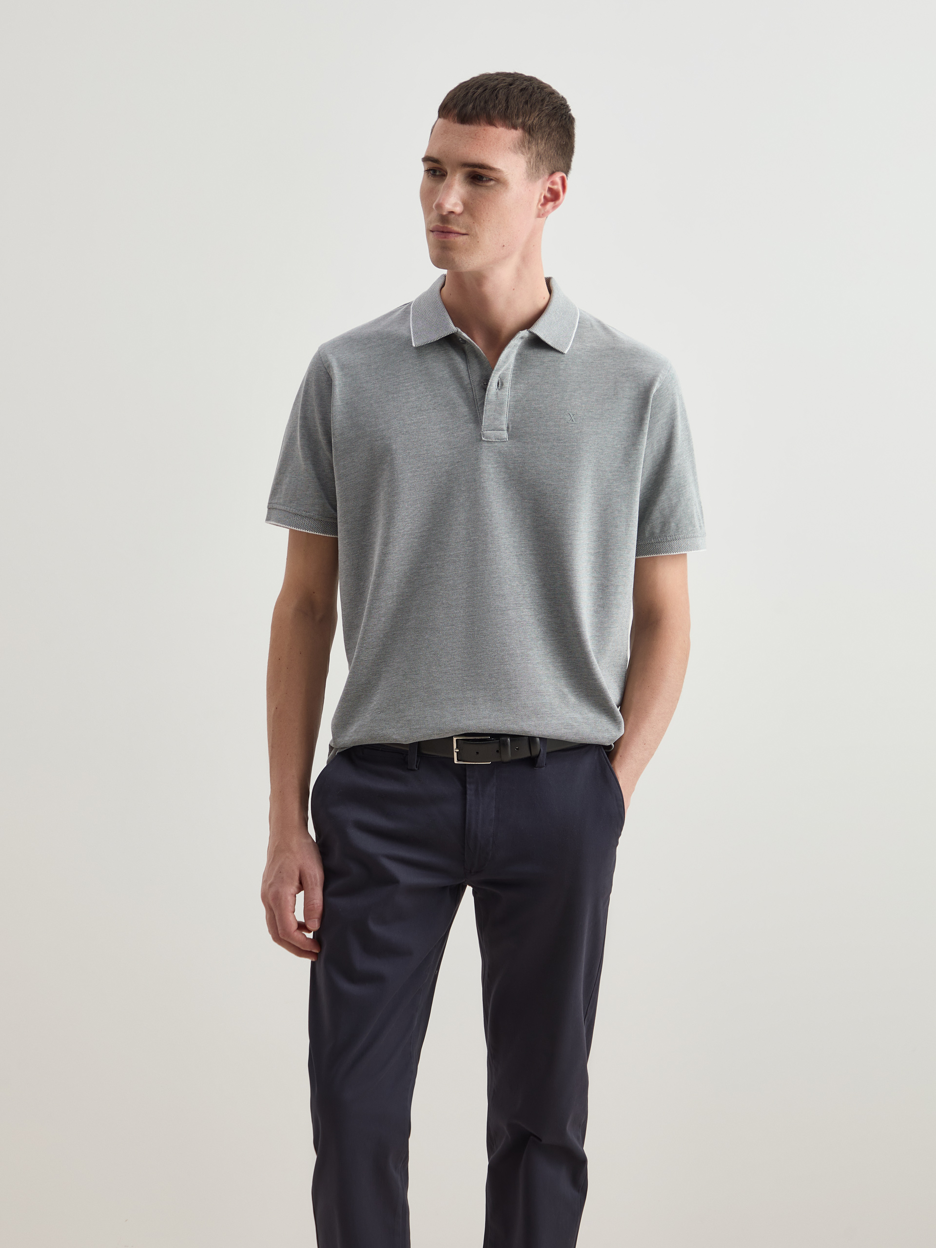 Regular fit cotton polo shirt