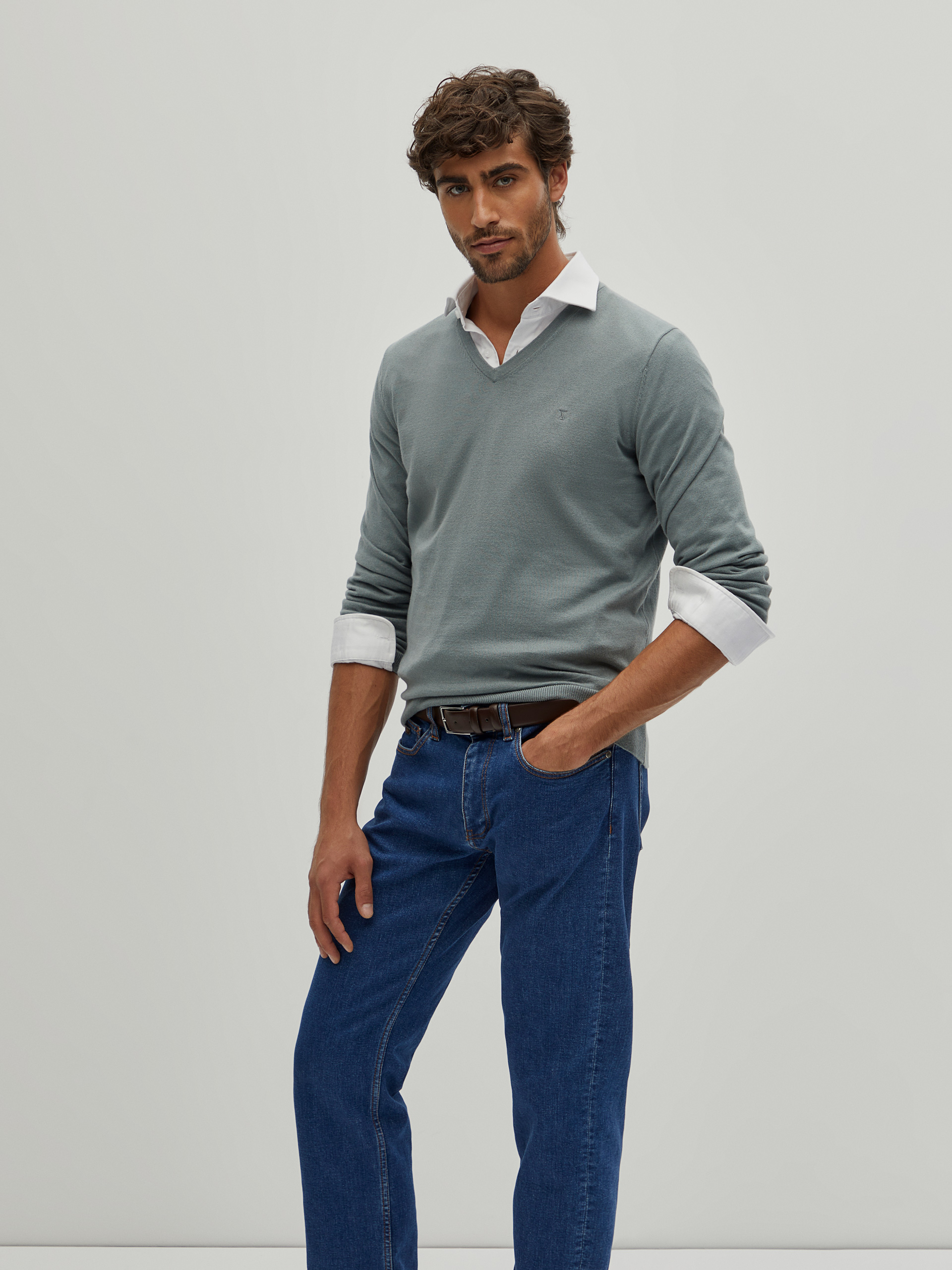 Pullover de algodão e caxemira