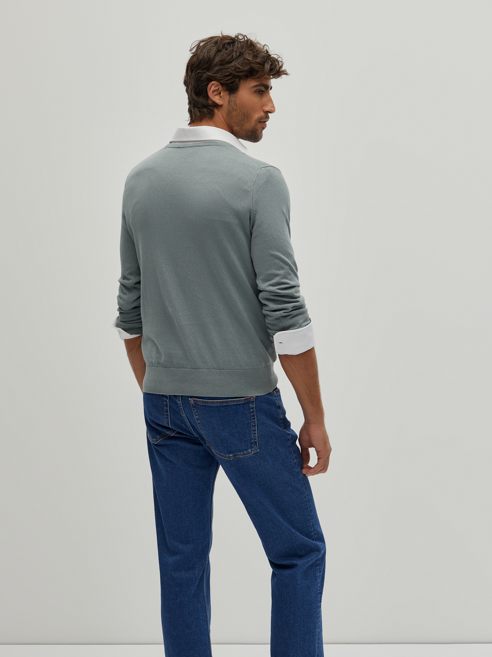 Pullover de algodão e caxemira