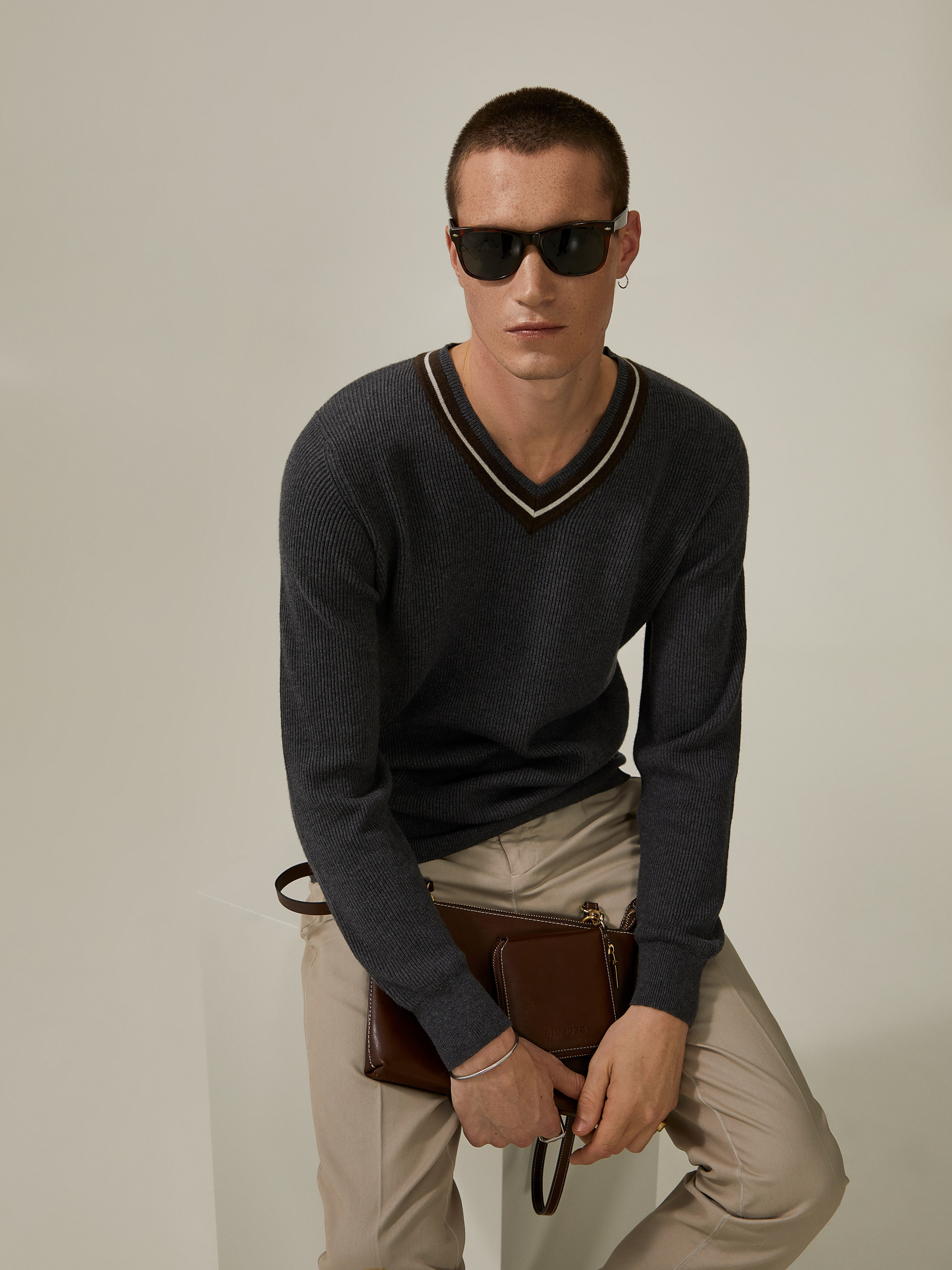 Rib knit pullover