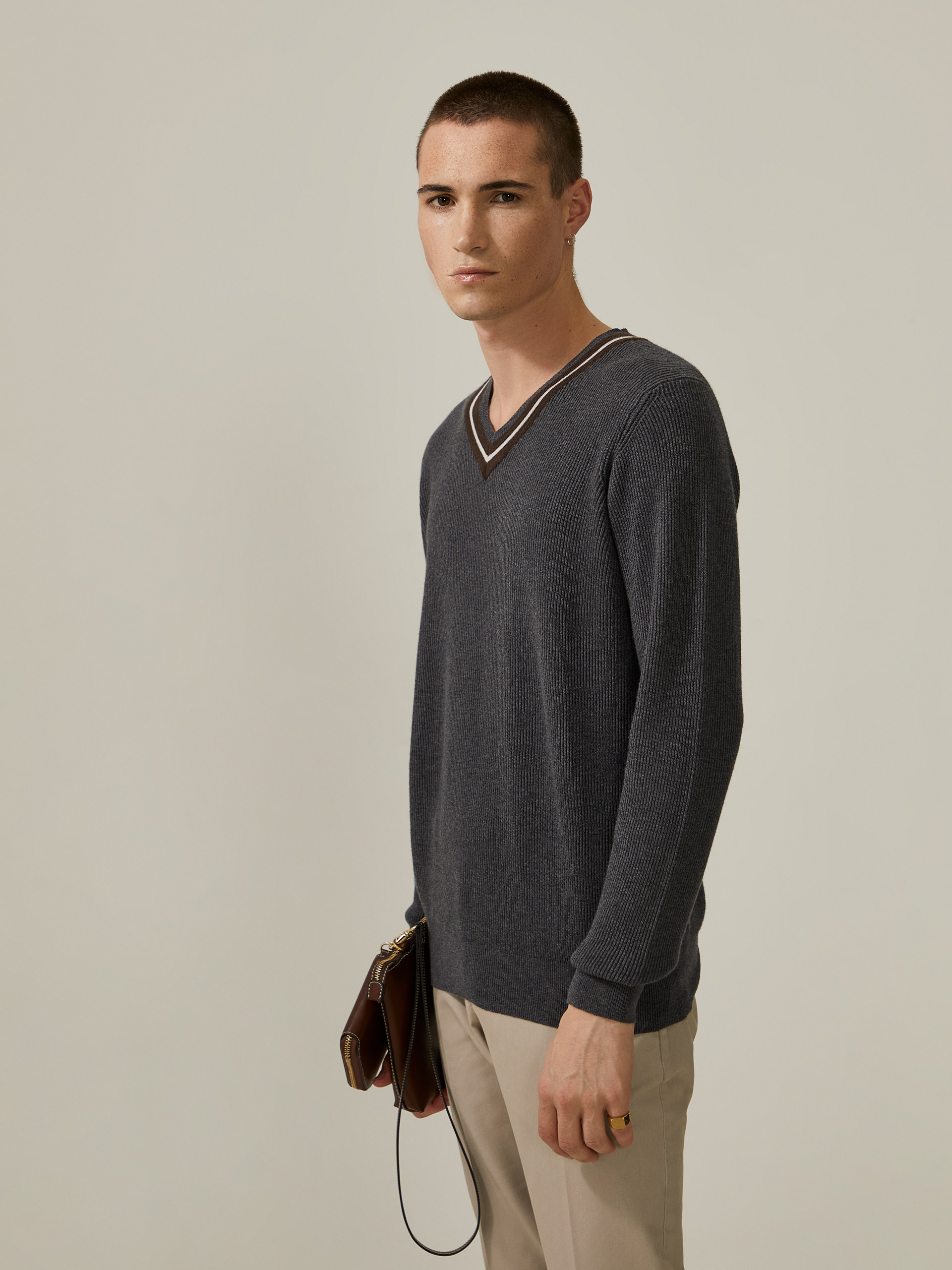 Rib knit pullover