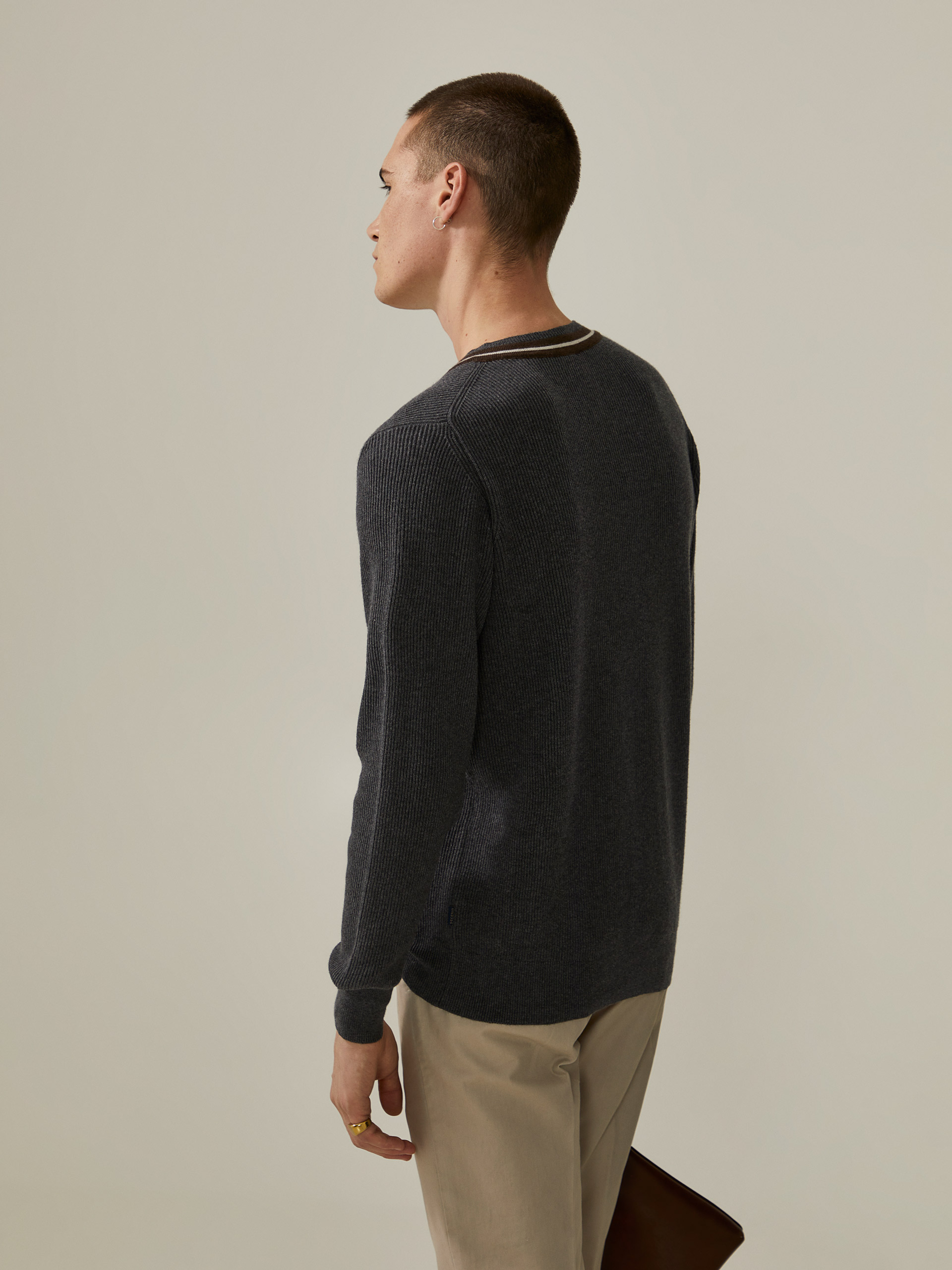 Rib knit pullover