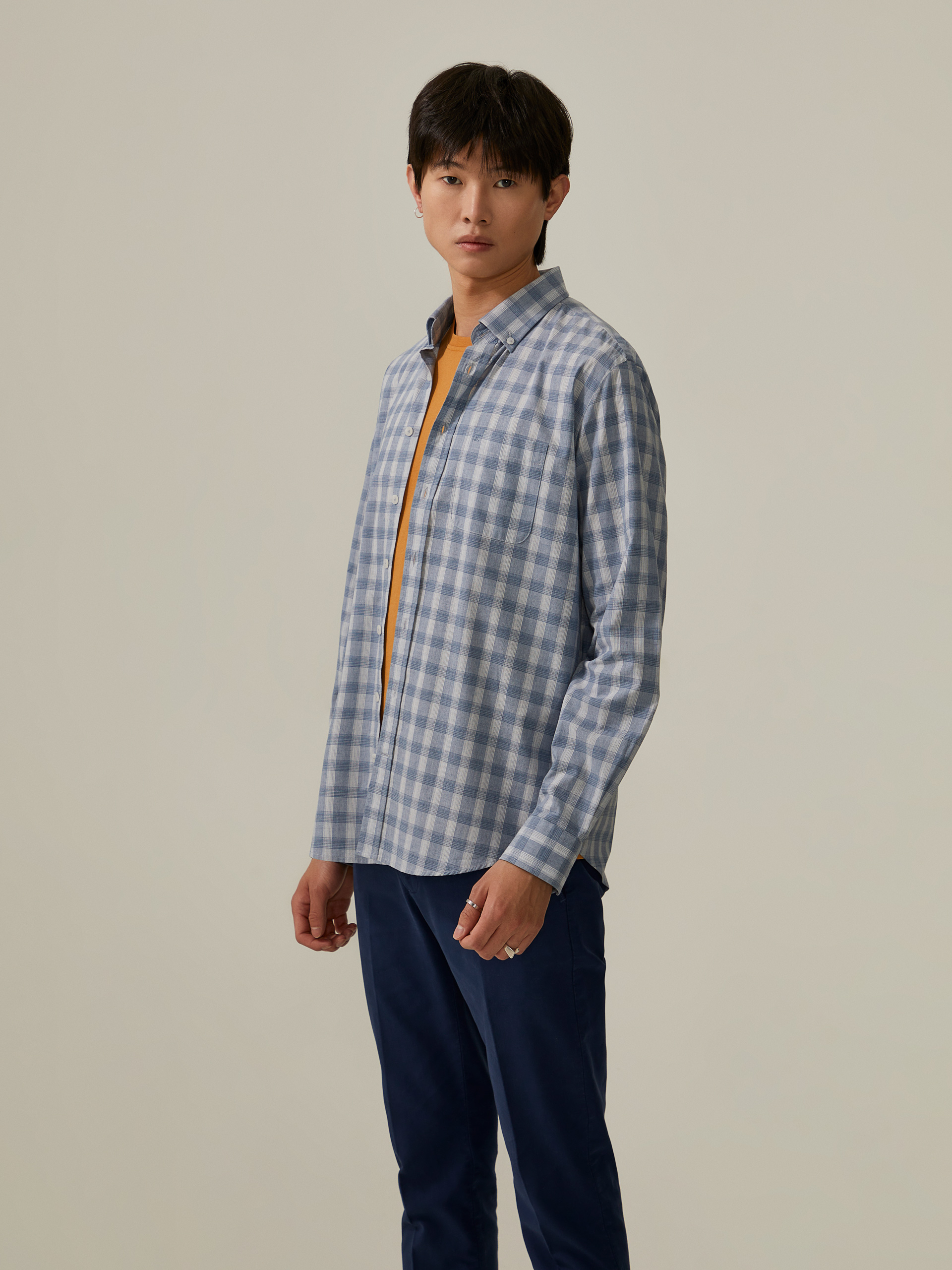 Slim fit plaid shirt