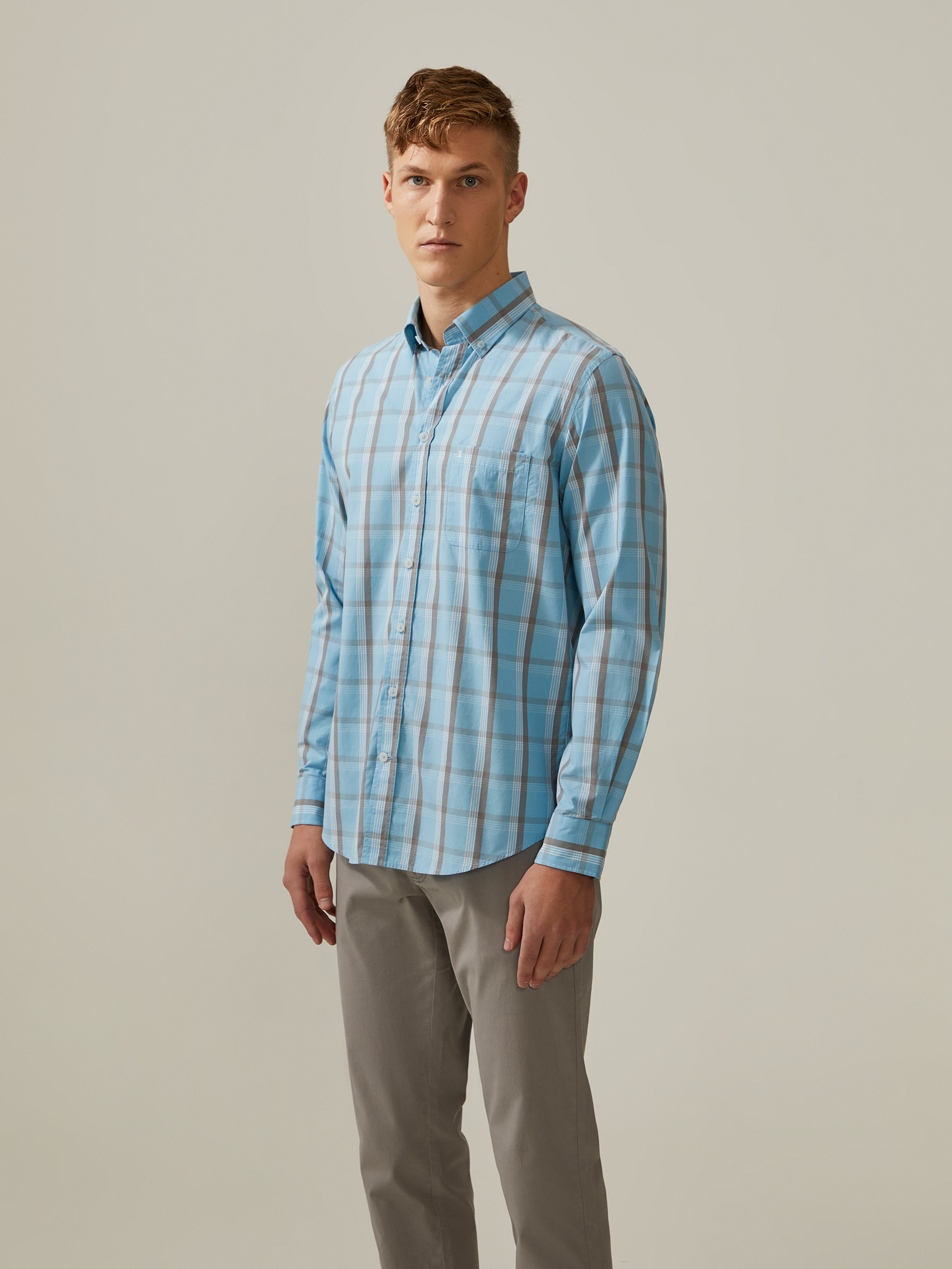 Camisa de algodón a cuadros