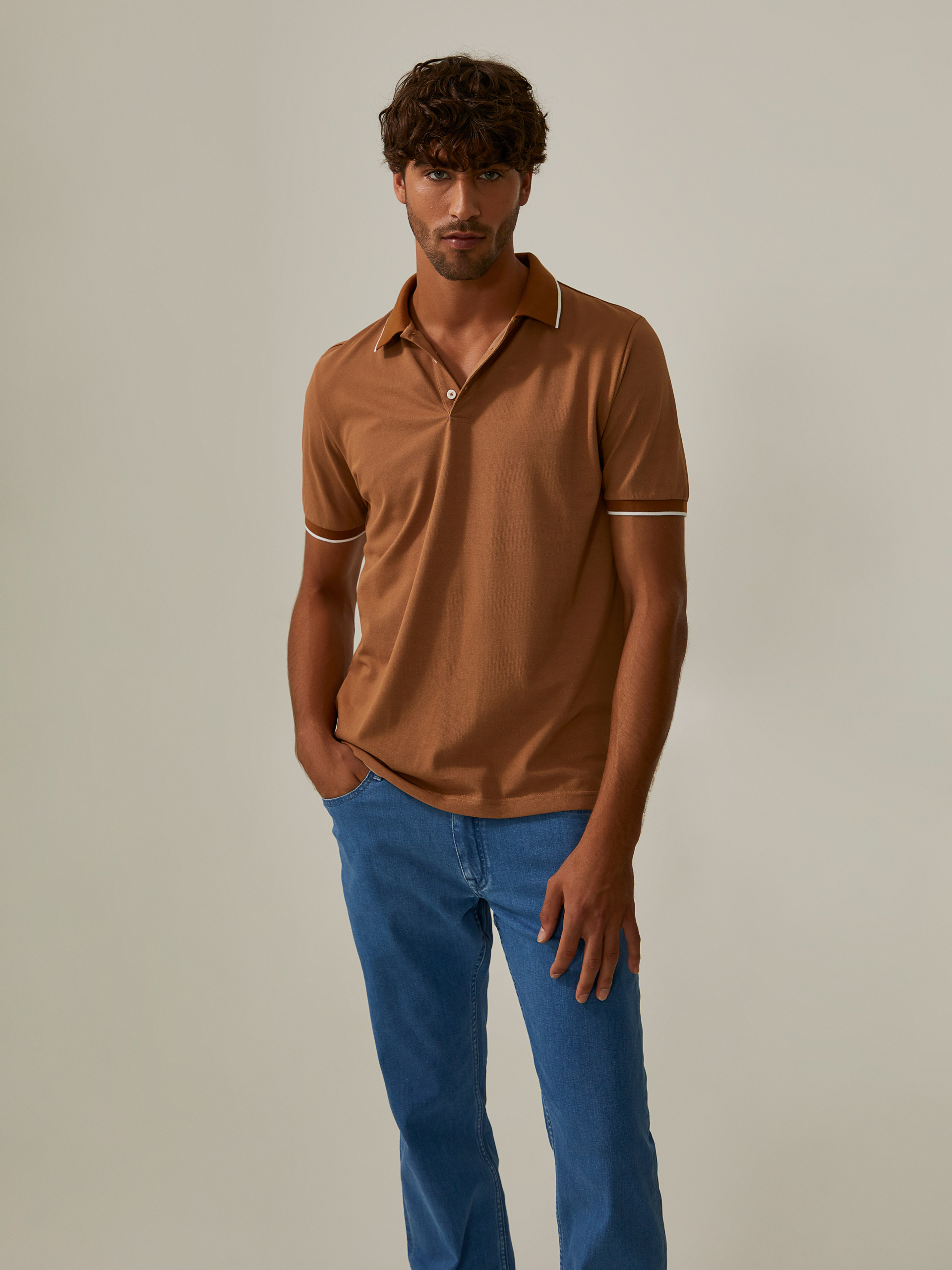 Polo in mercerized cotton