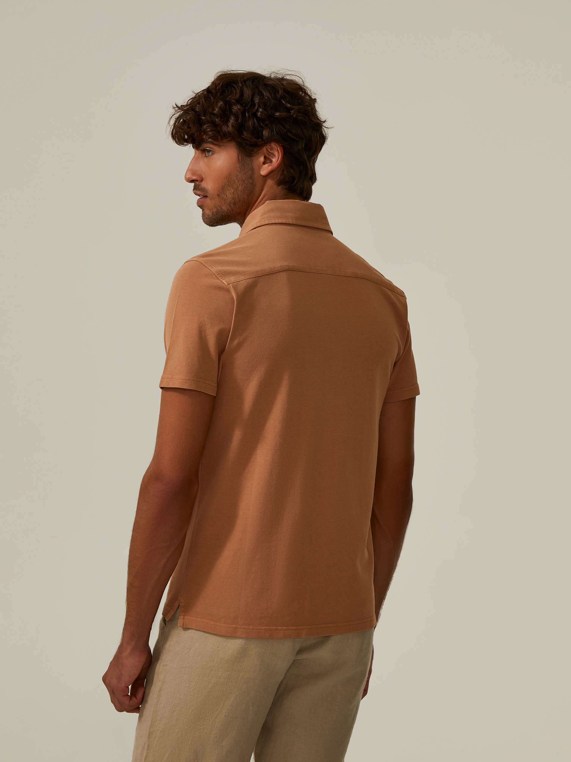 Slim fit cotton polo