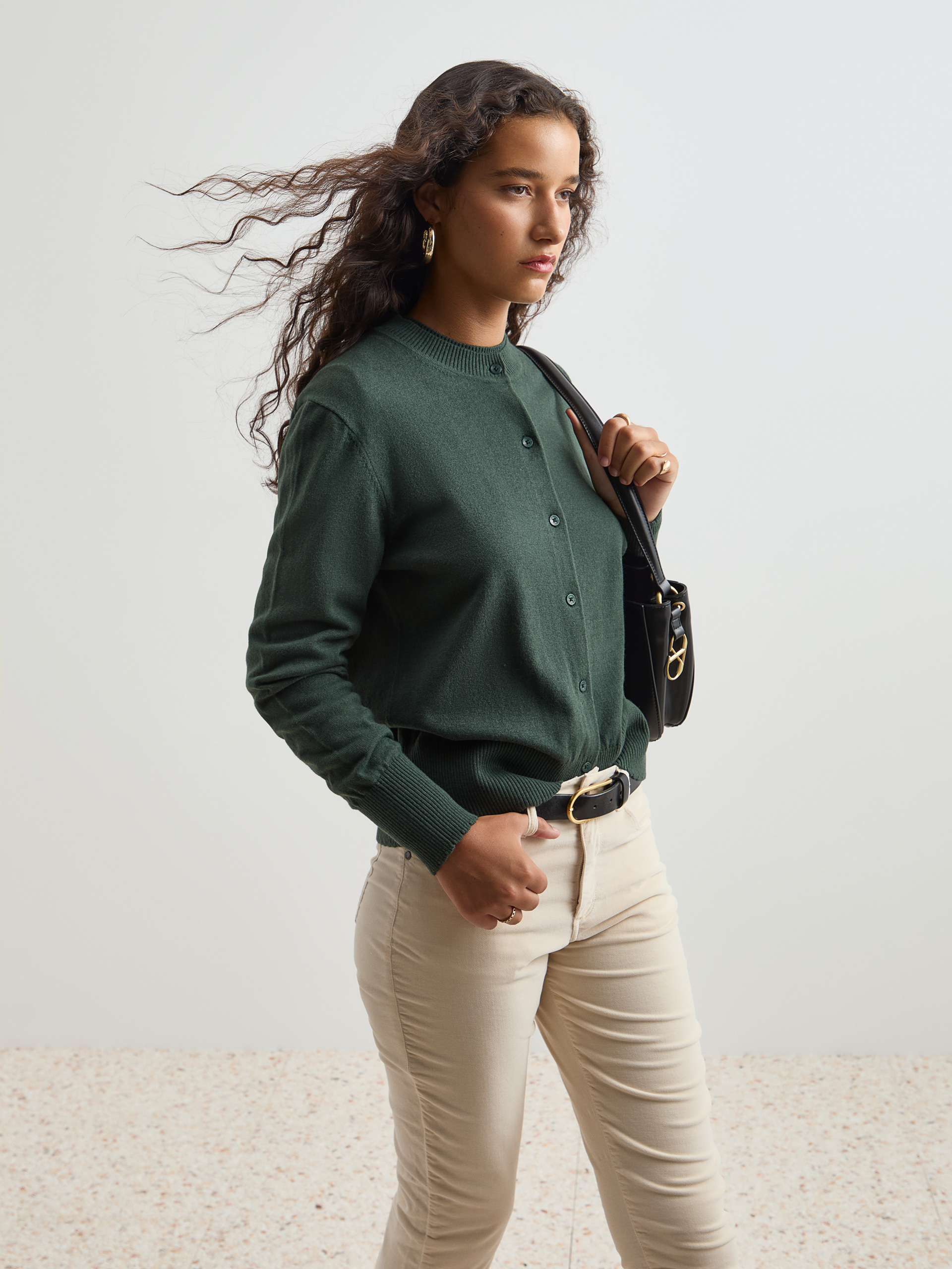 Wool and cotton knitted jacket