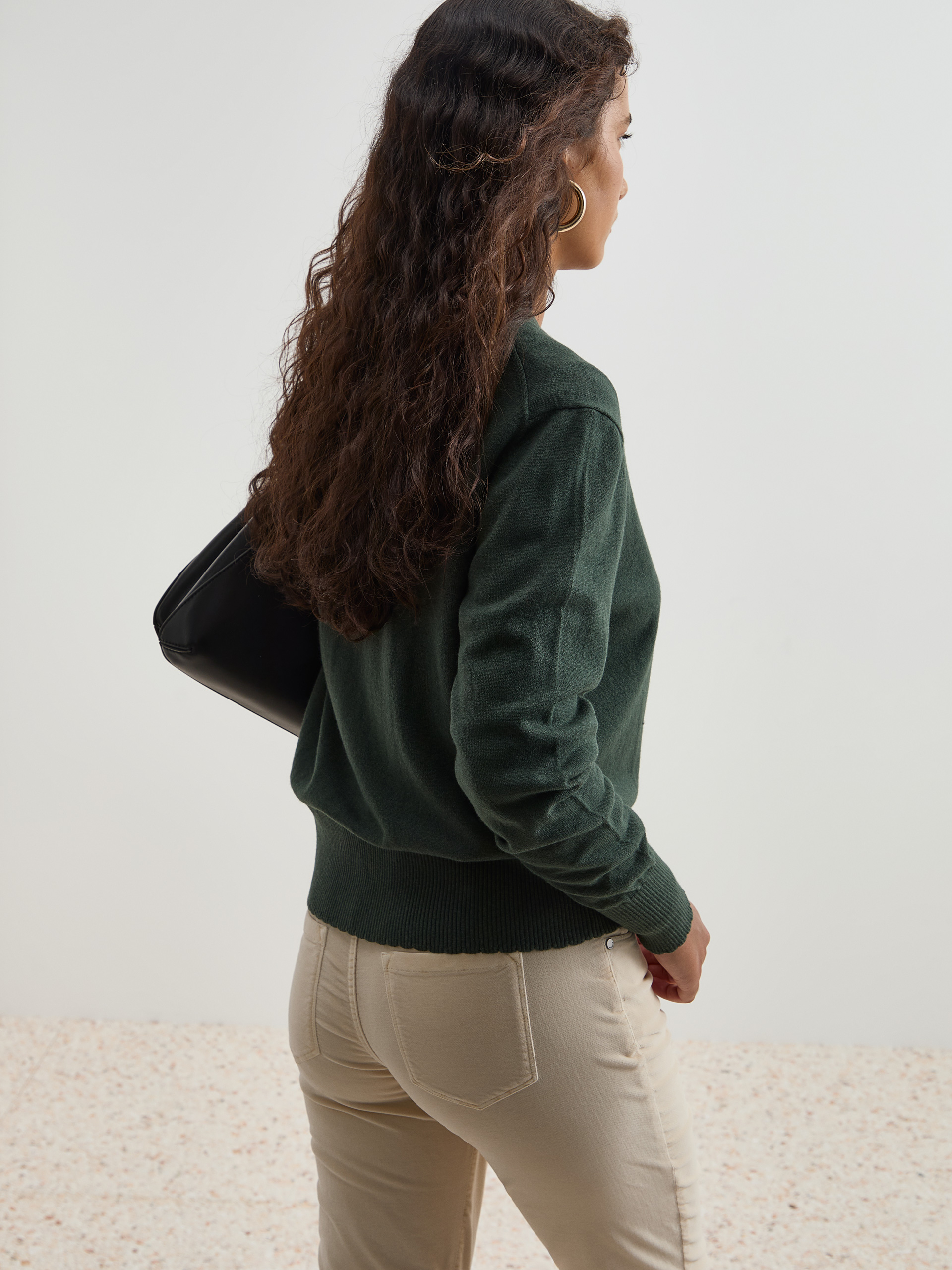 Wool and cotton knitted jacket