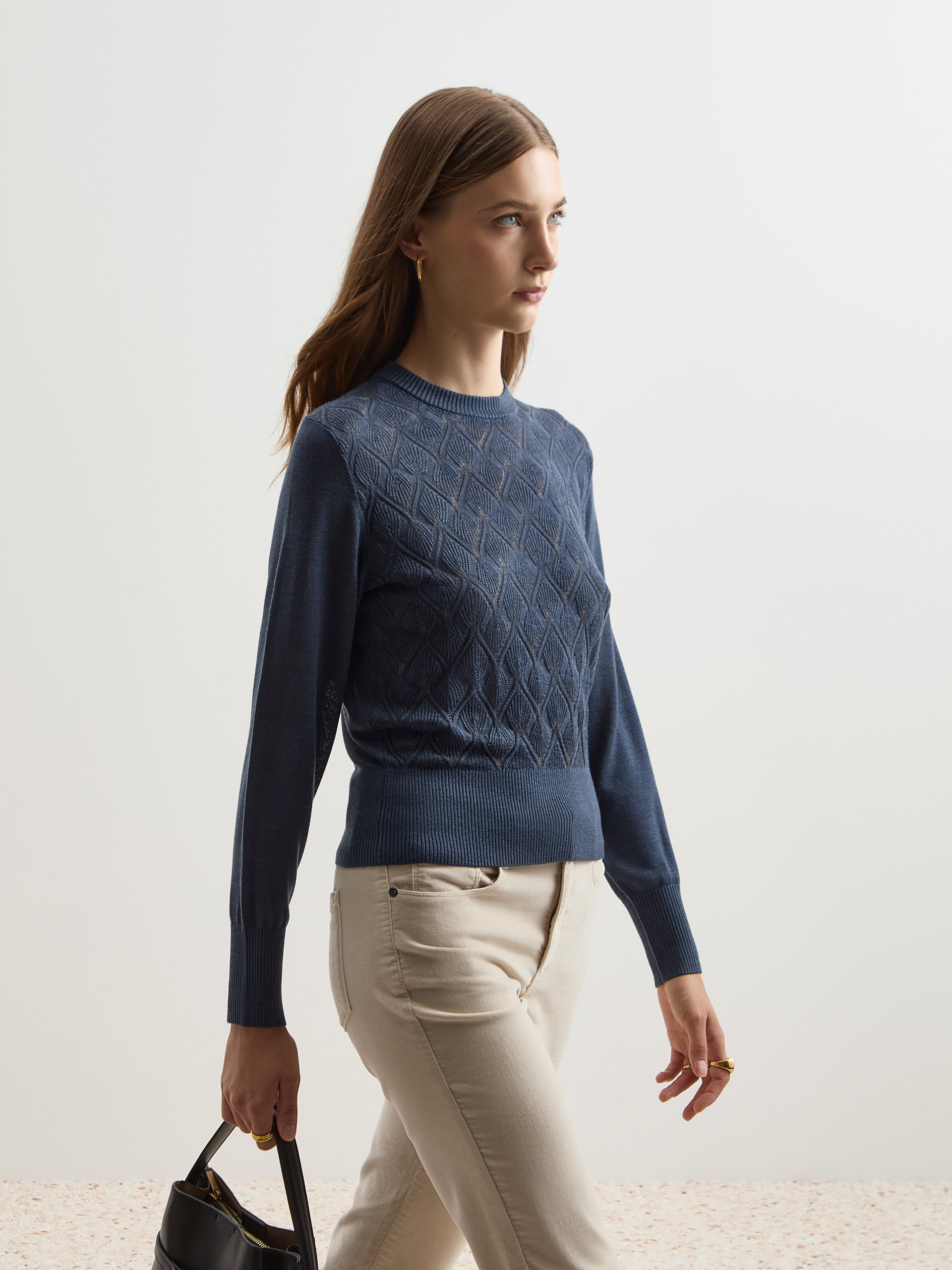 Textured knit sweater