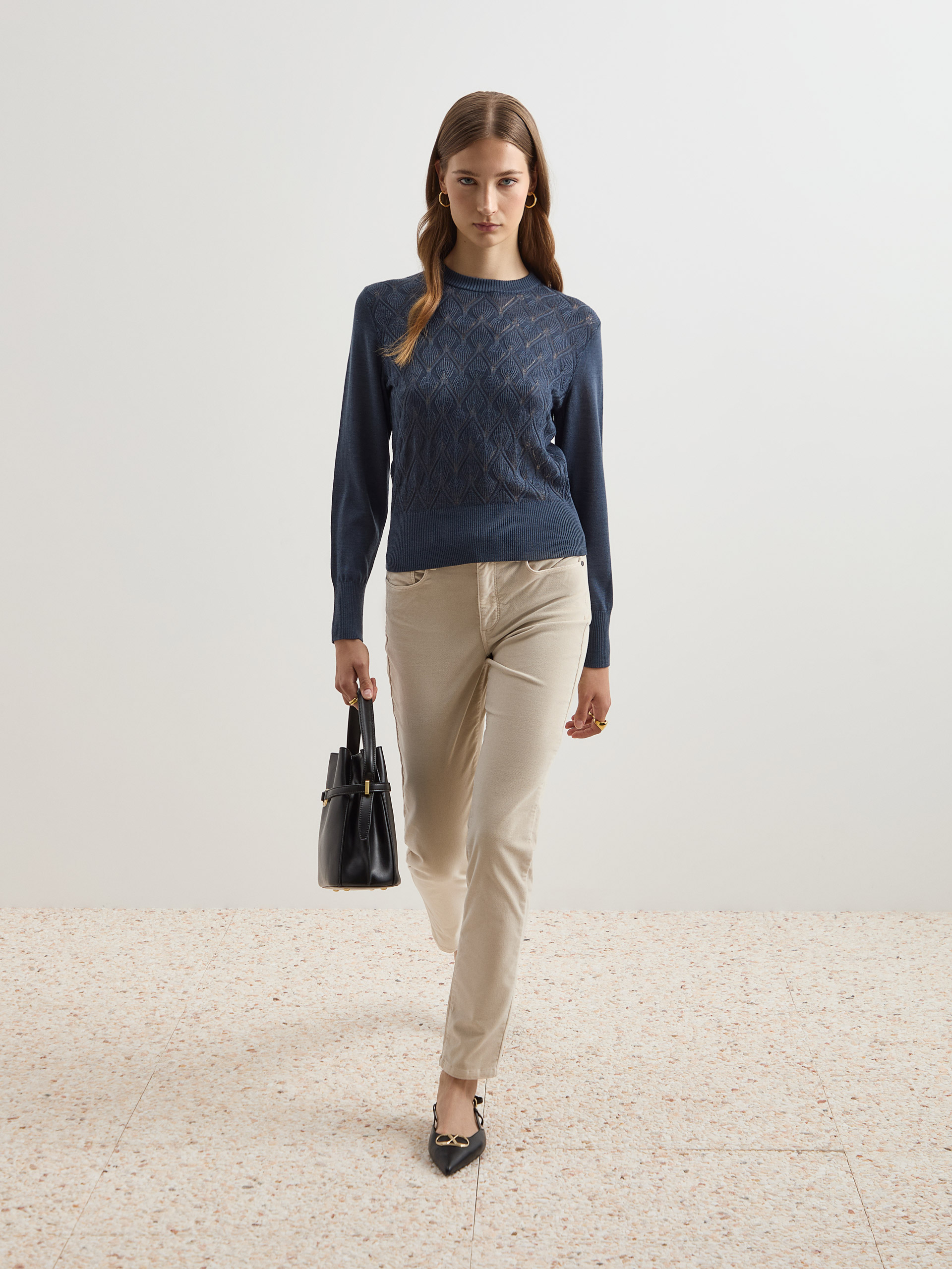 Textured knit sweater