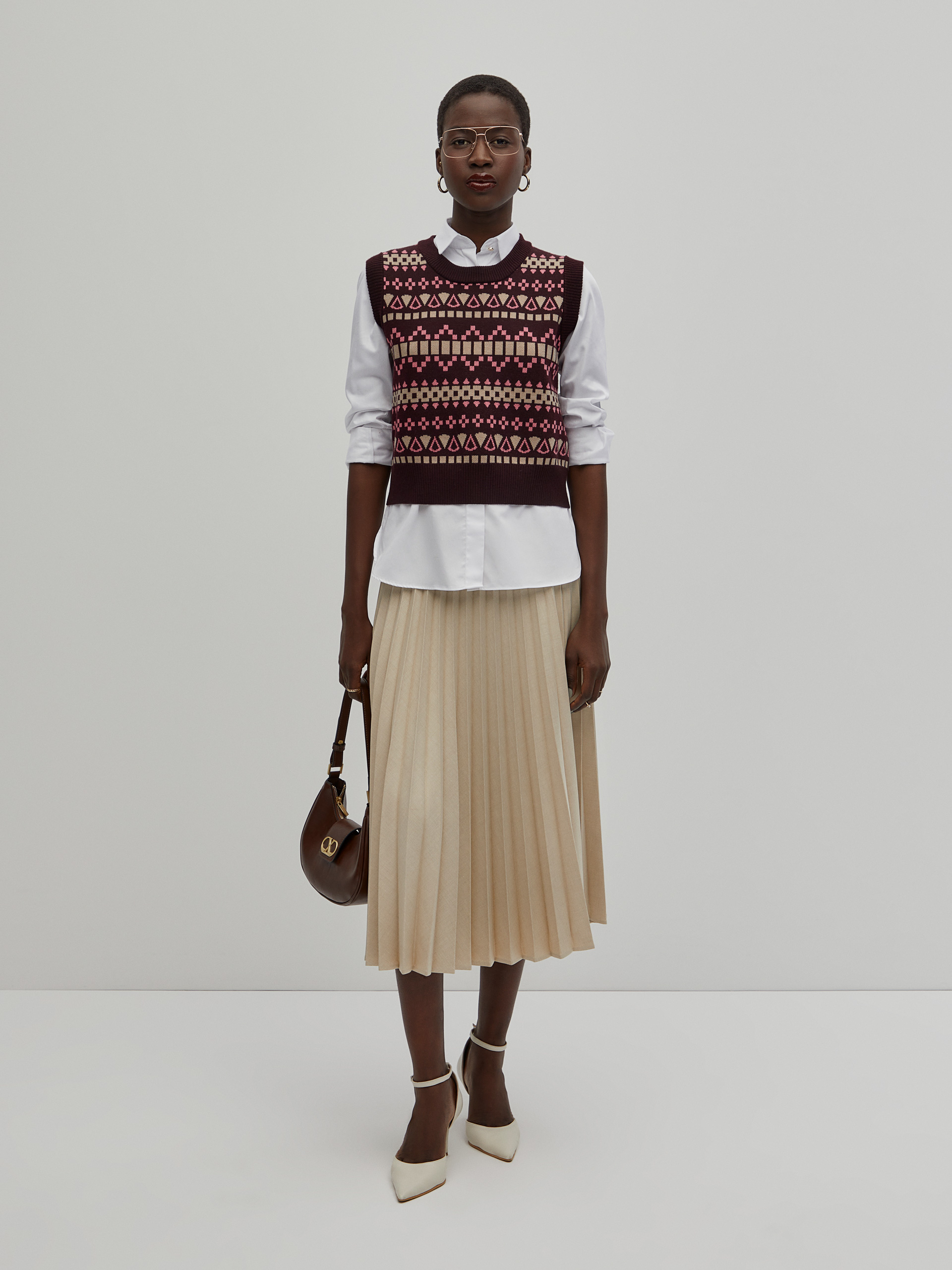 Jacquard knitted vest