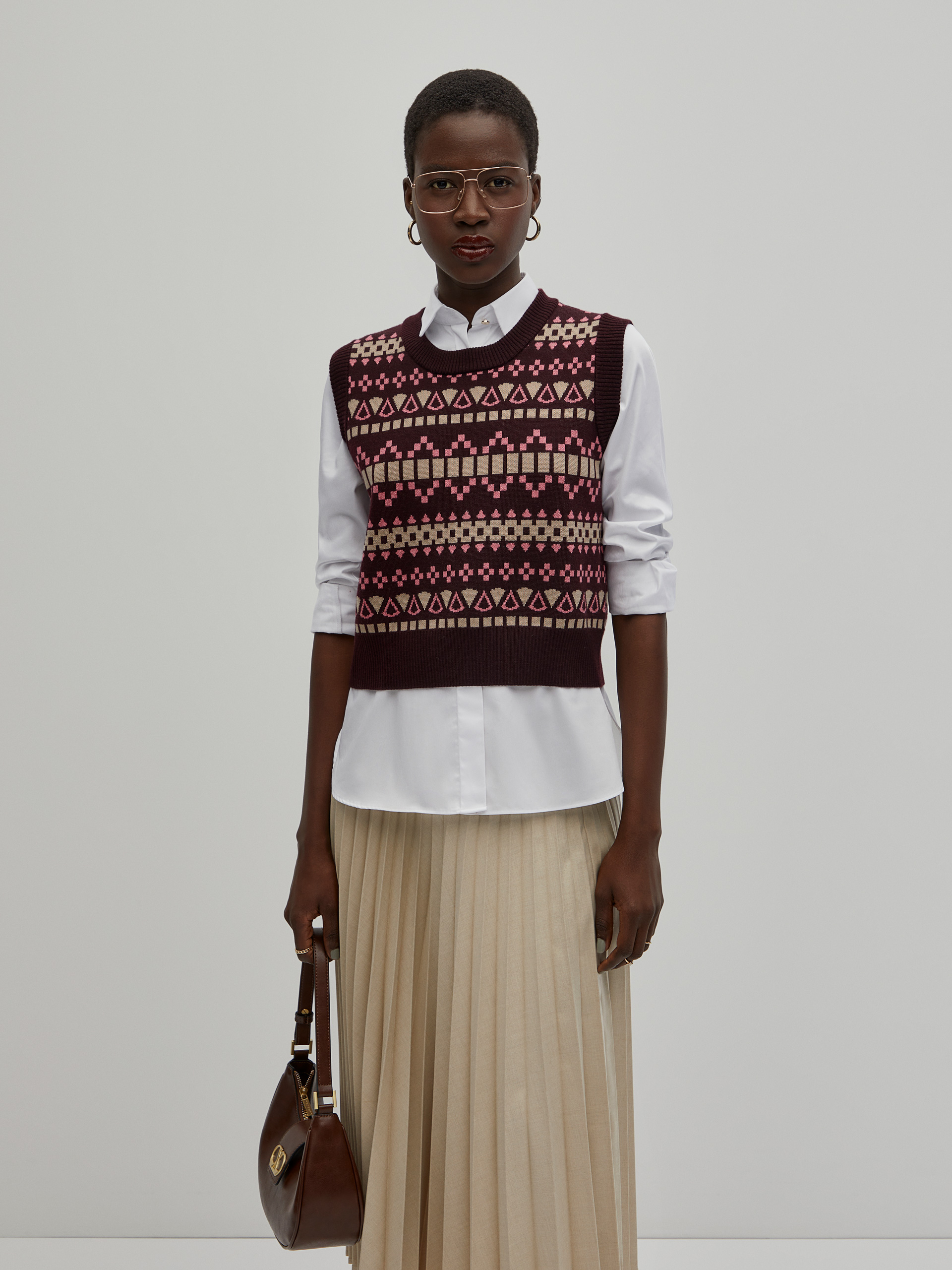 Jacquard knitted vest