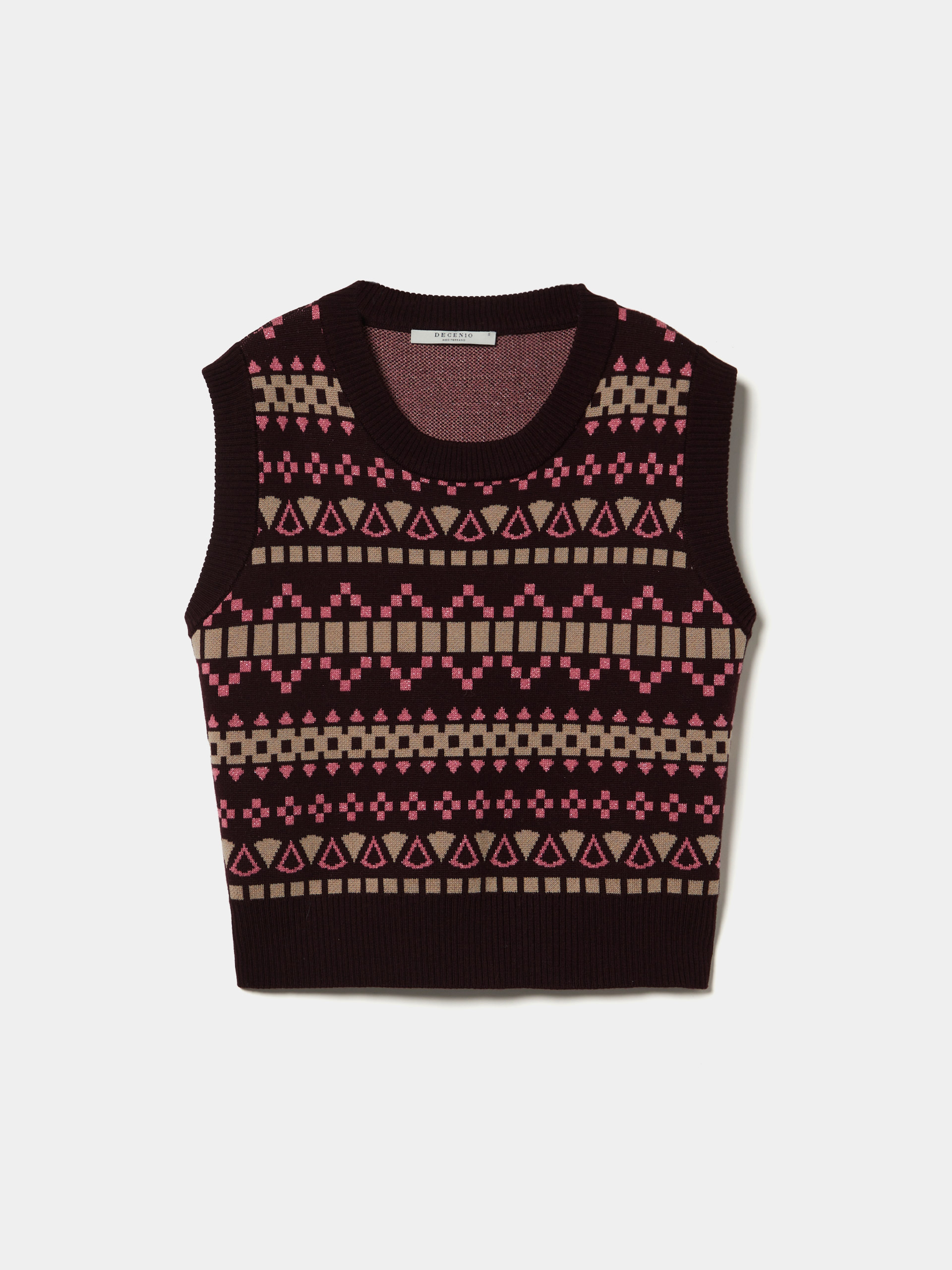 Jacquard knitted vest