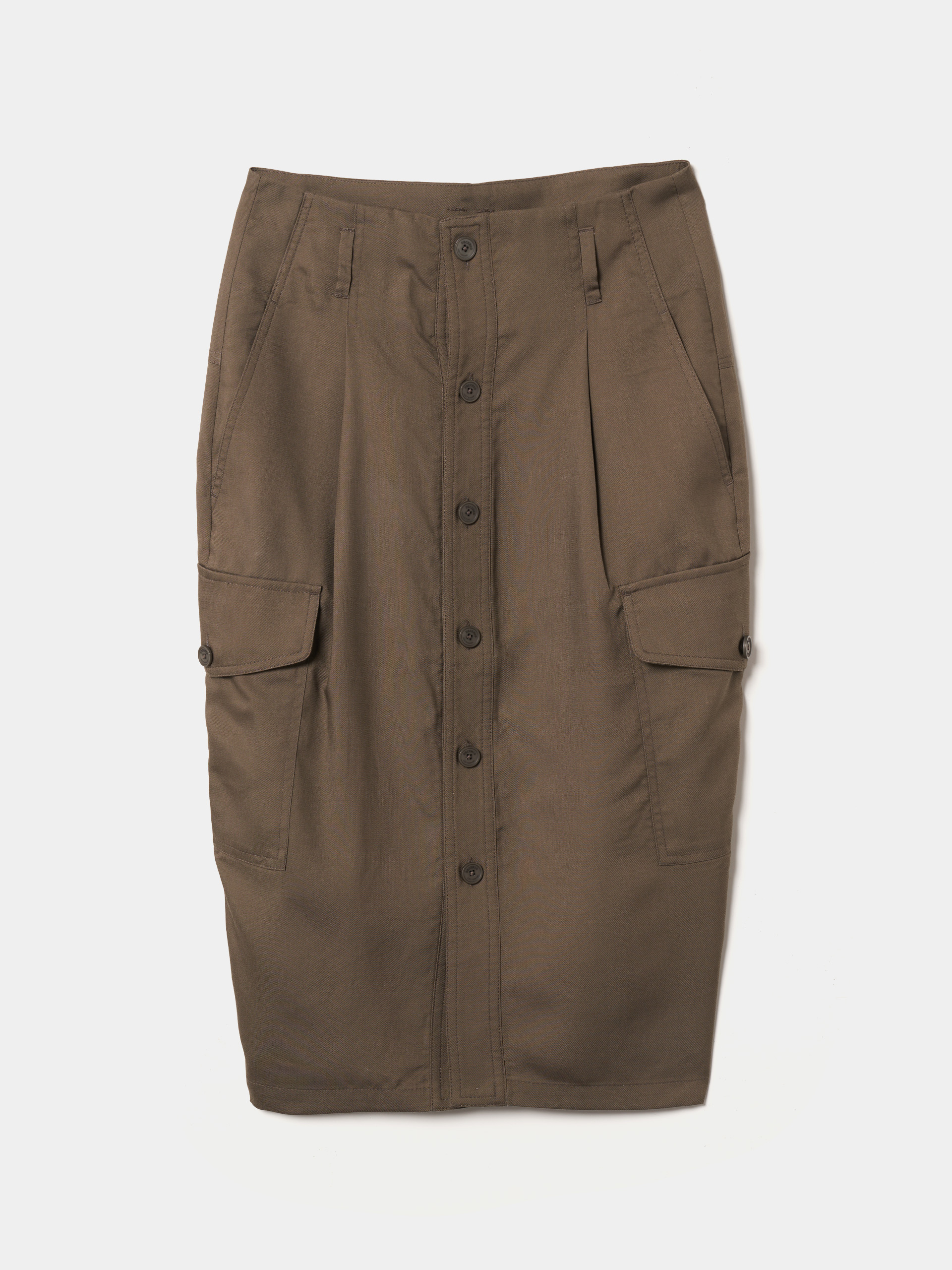 Cotton and lyocell cargo skirt