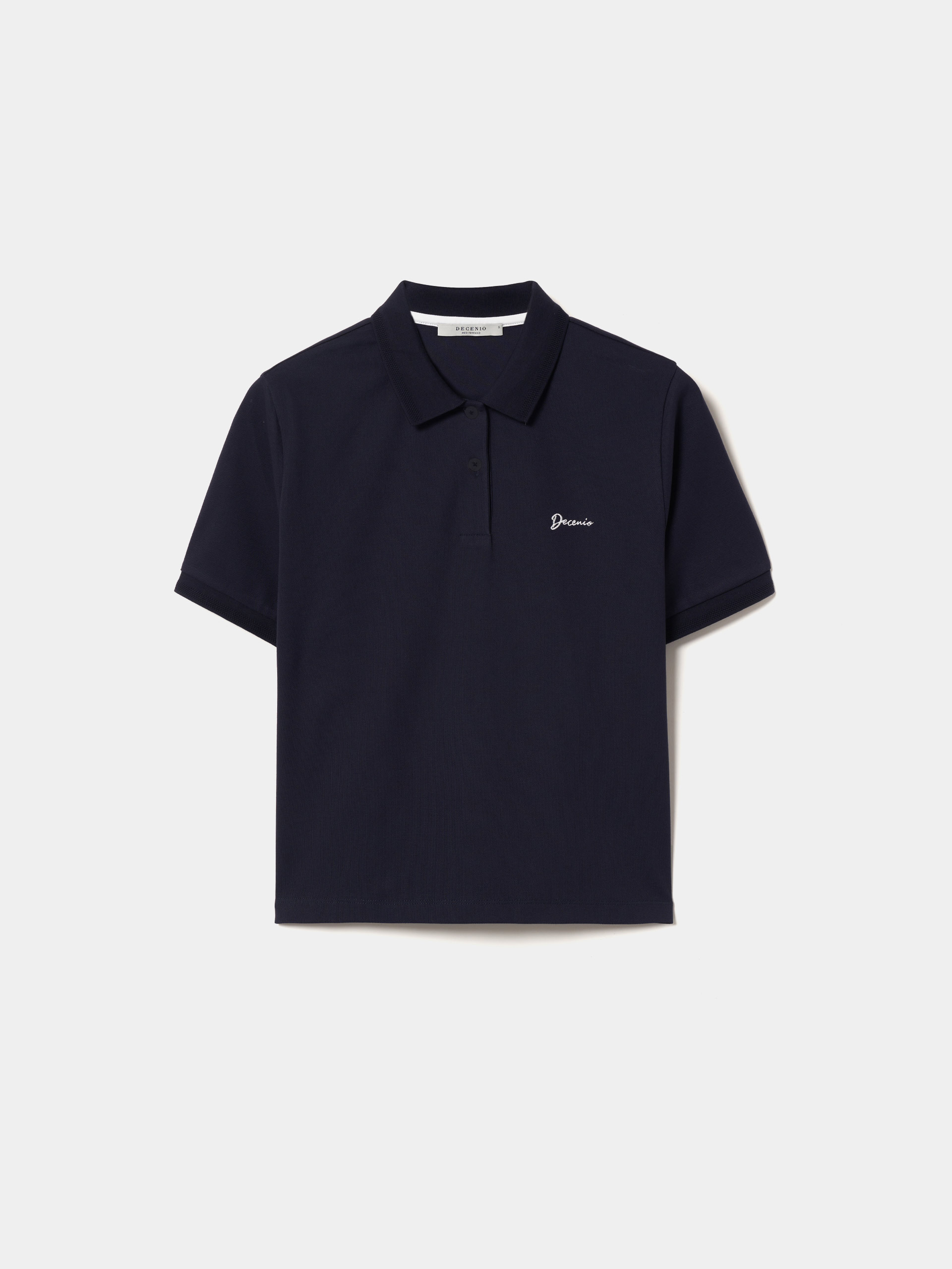 Cropped pique polo shirt