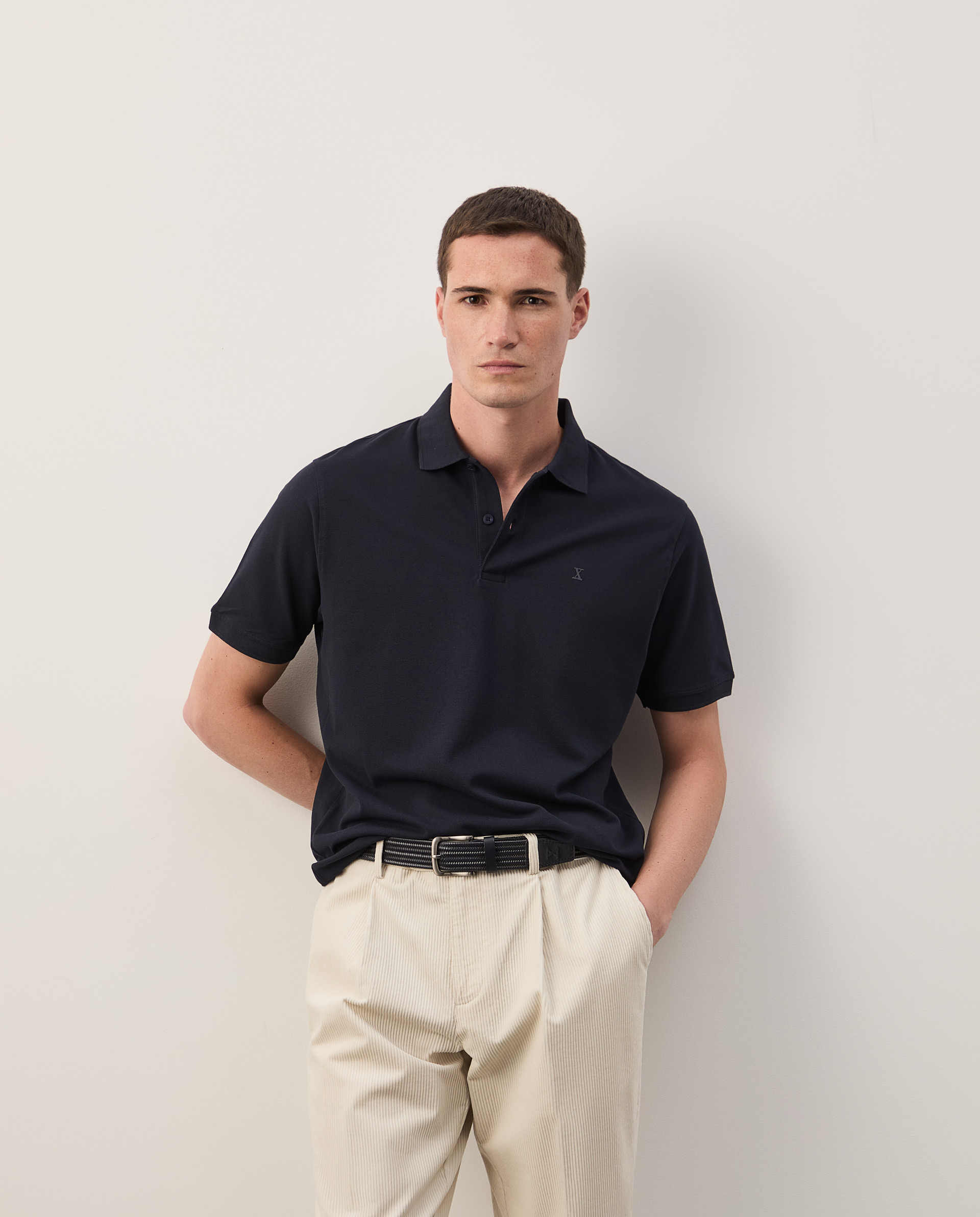 Regular fit piqué polo shirt
