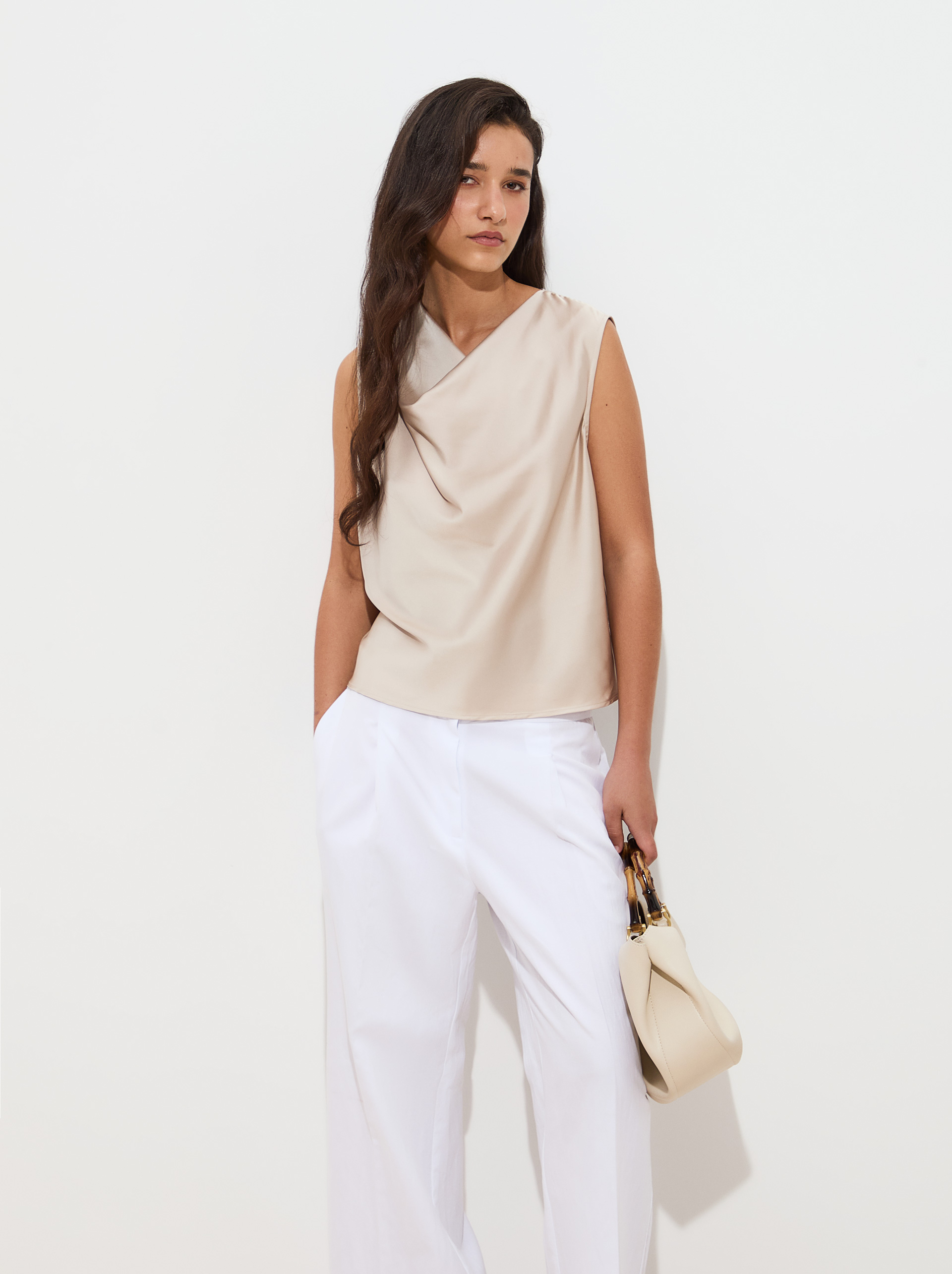 Draped flowy blouse