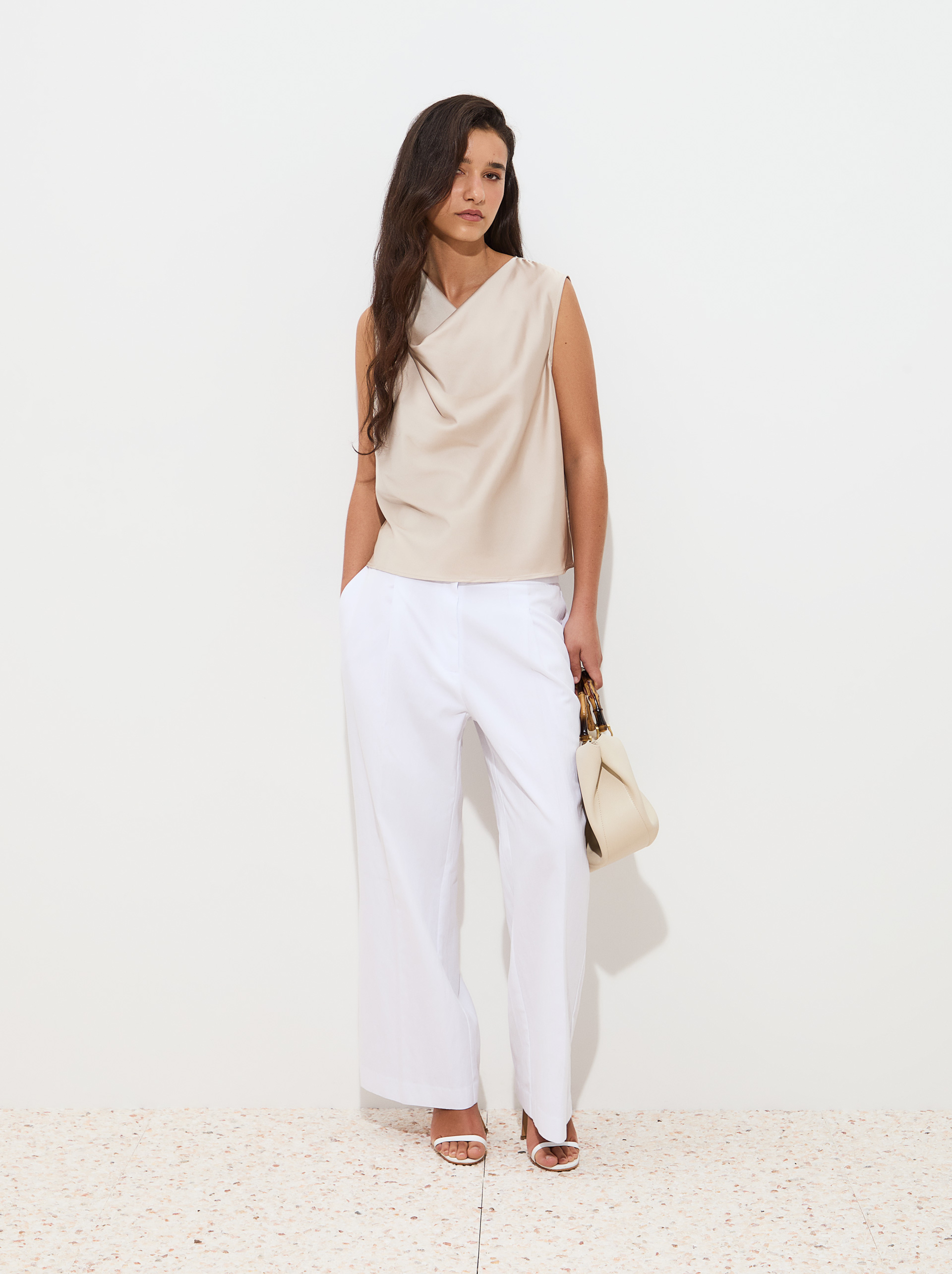Draped flowy blouse