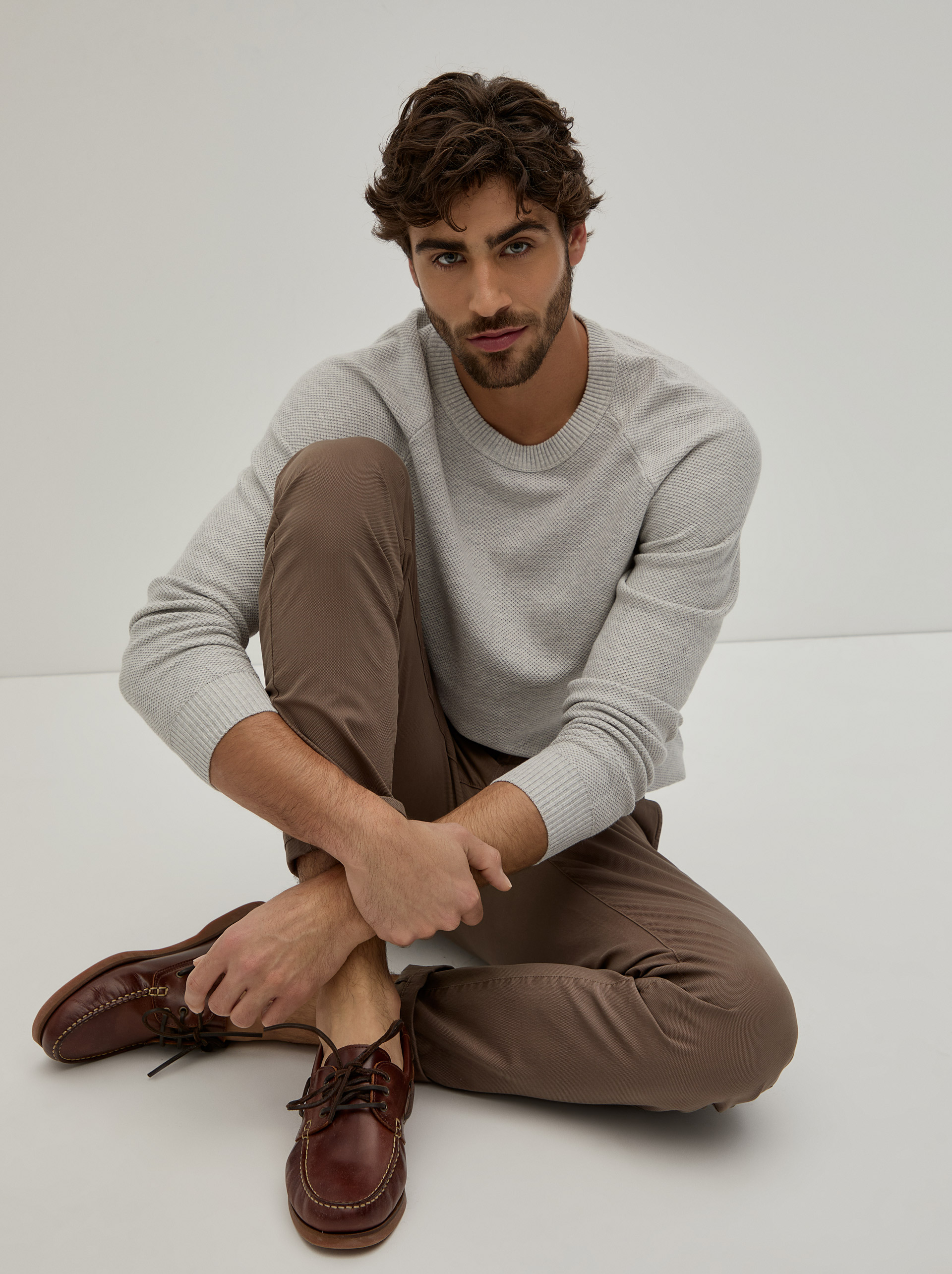 Textured knit sweater