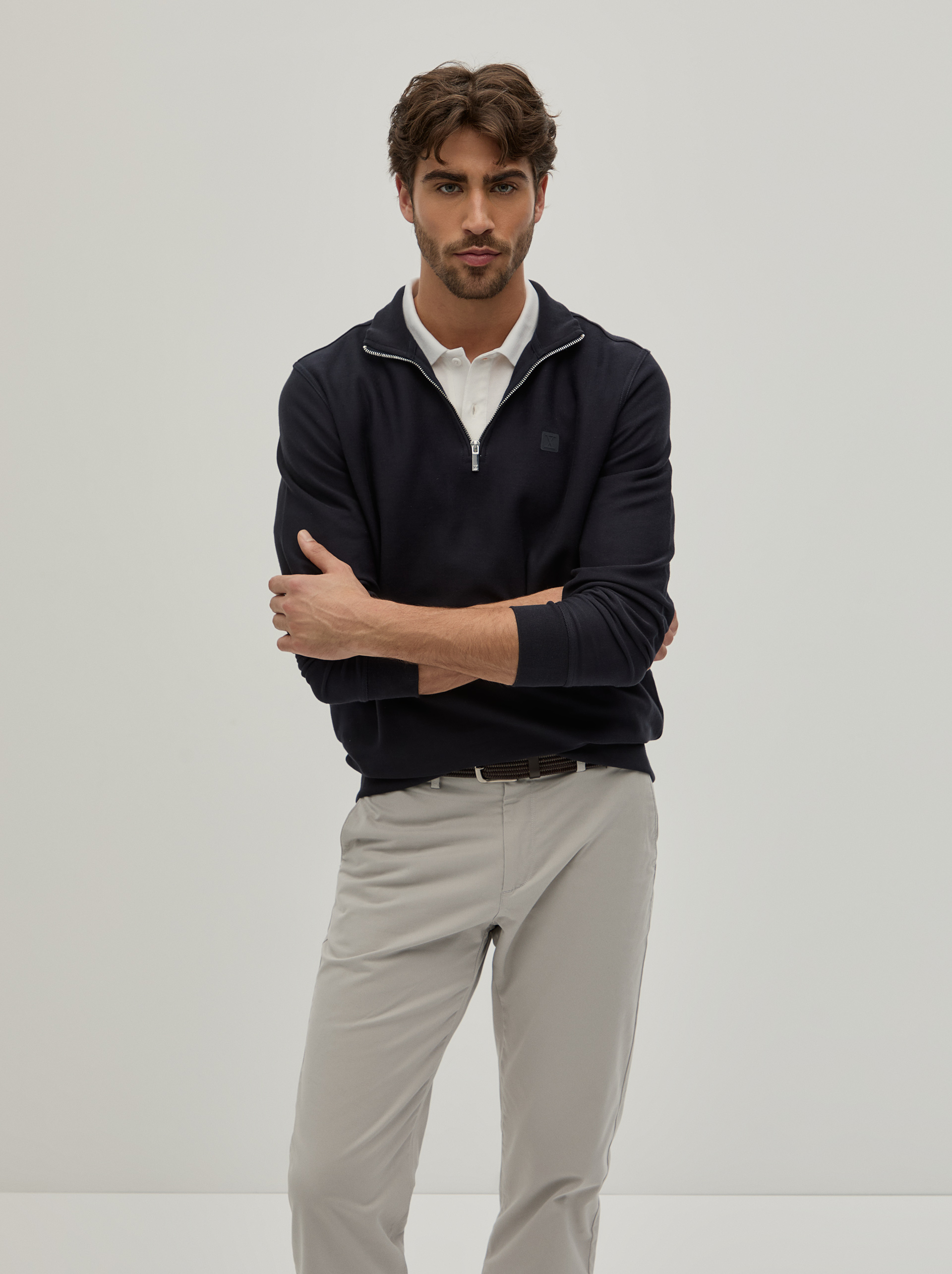 Half zip knit sweater