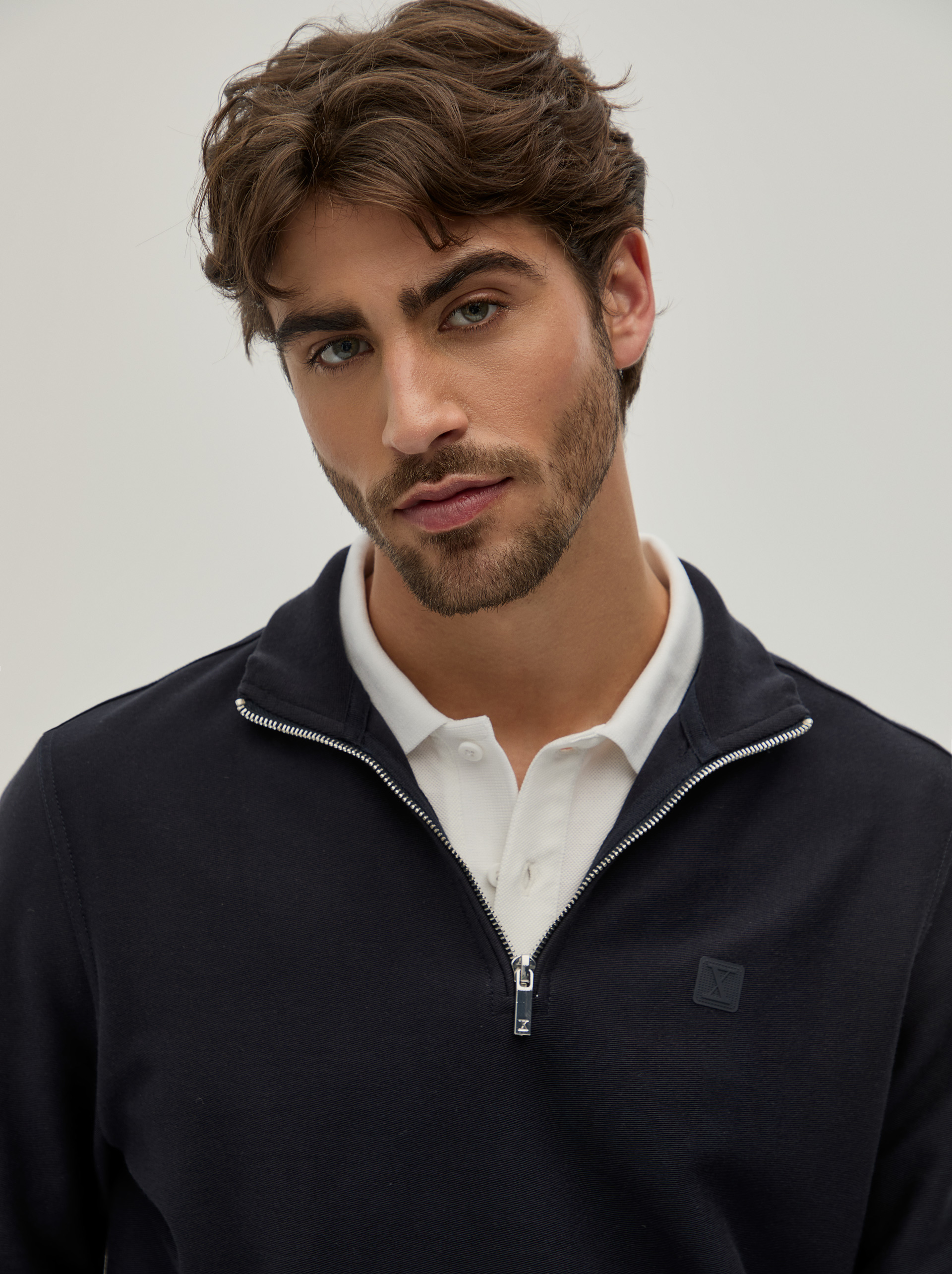 Half zip knit sweater