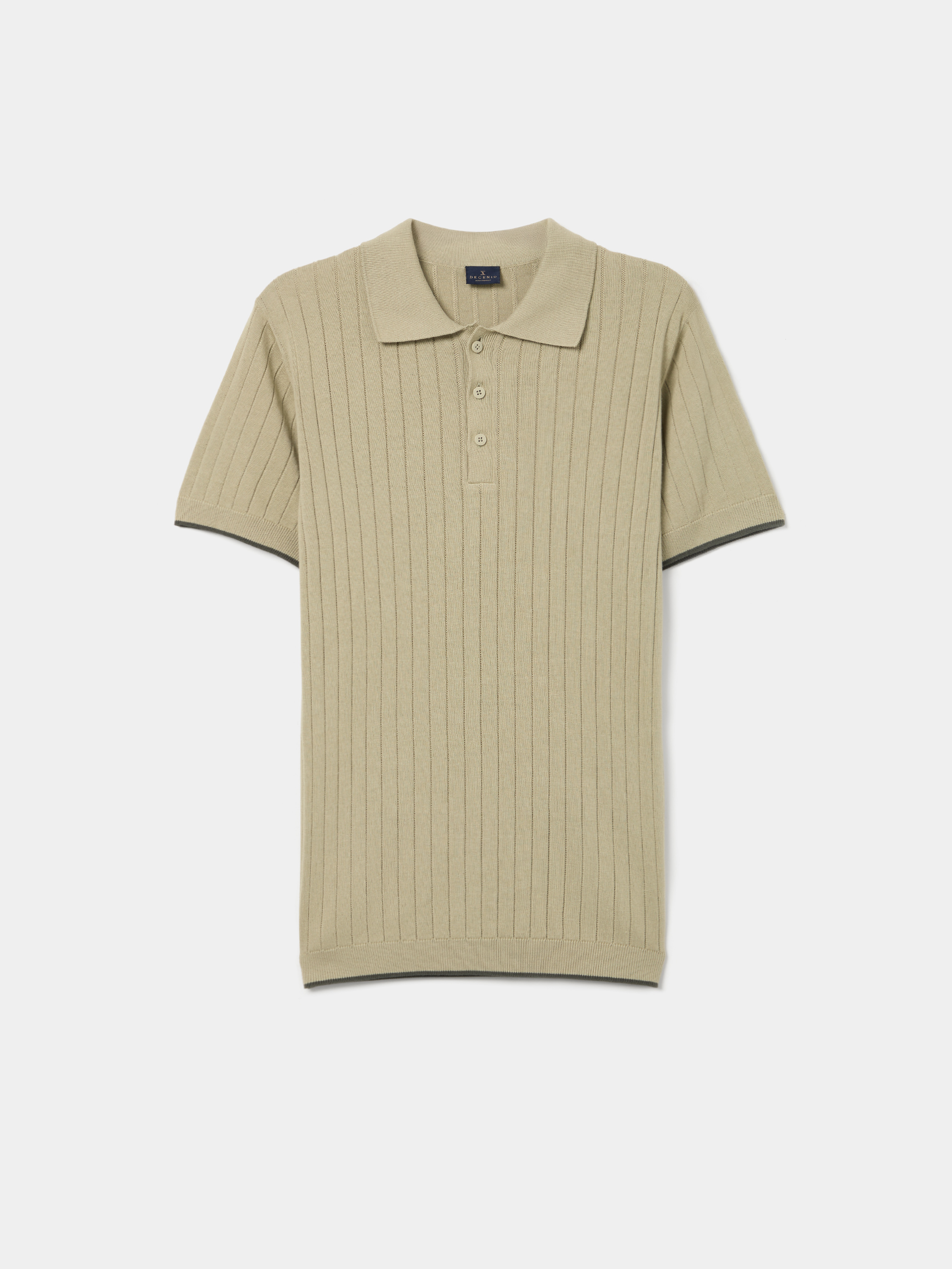 Polo de punto acanalado de algodón