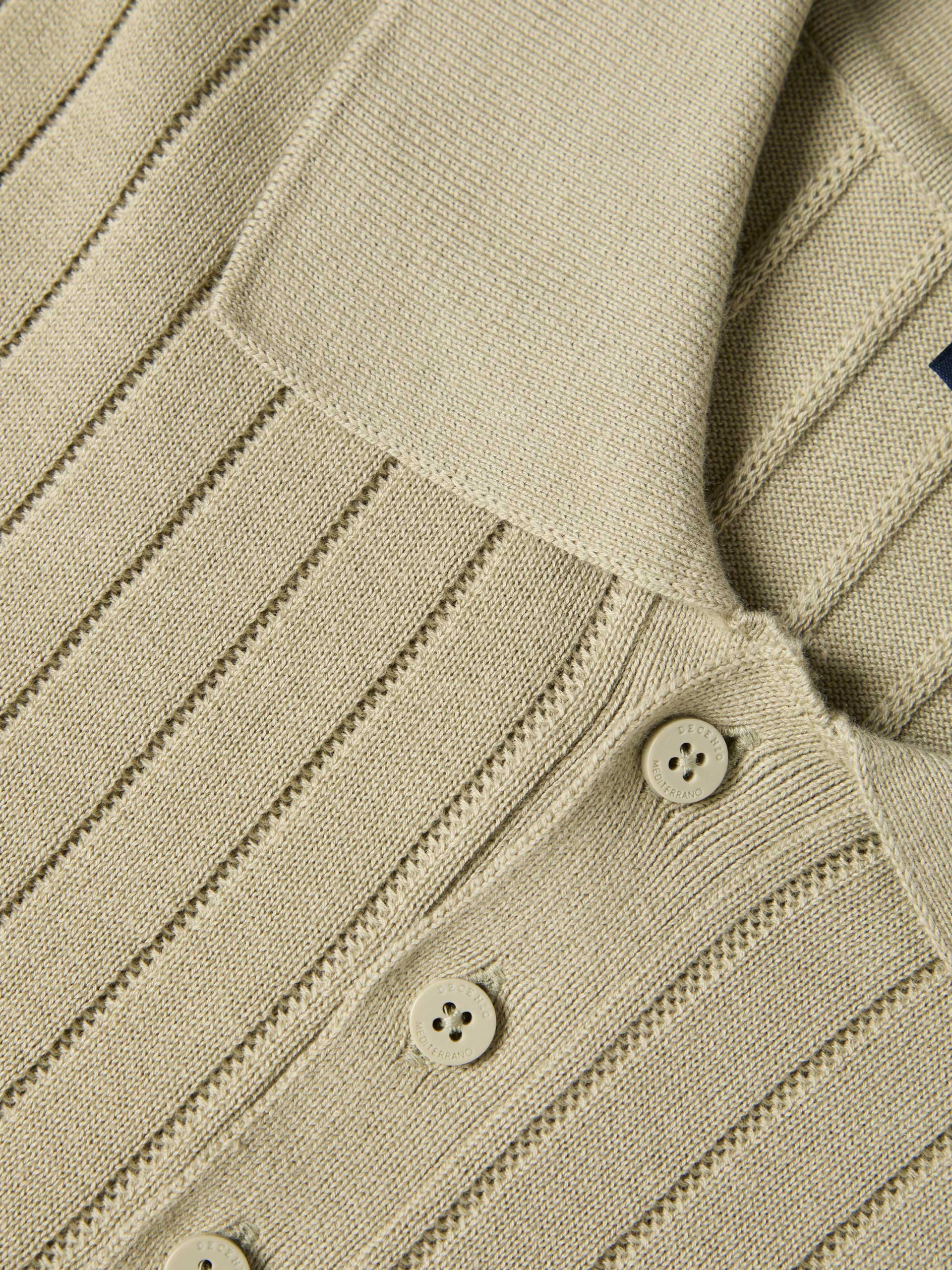 Polo de punto acanalado de algodón