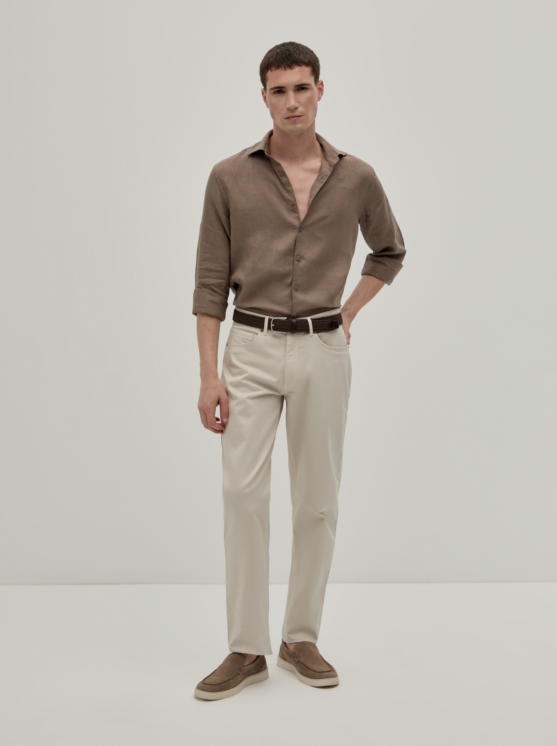 Regular fit denim pants