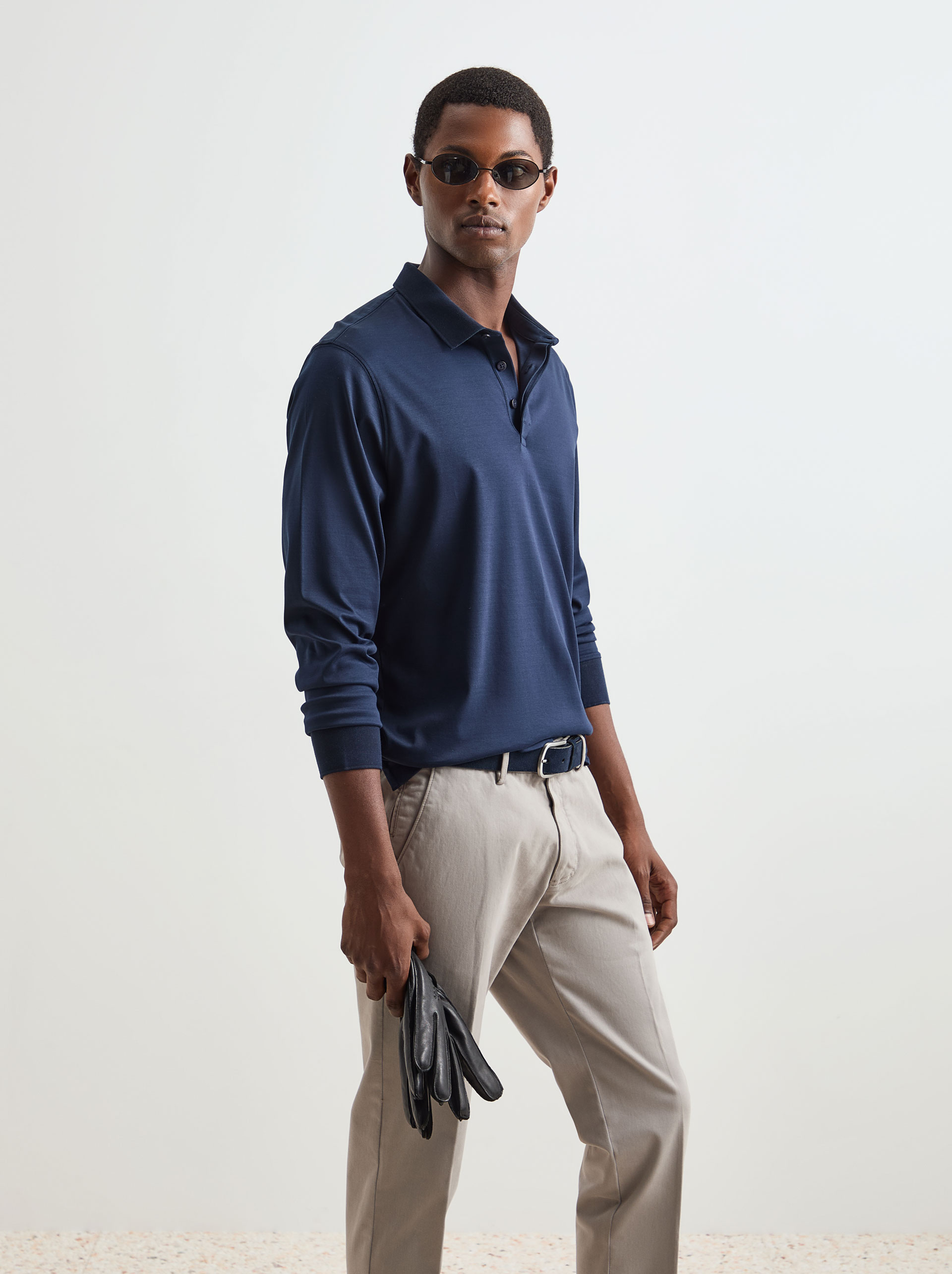 Camisa polo de manga larga