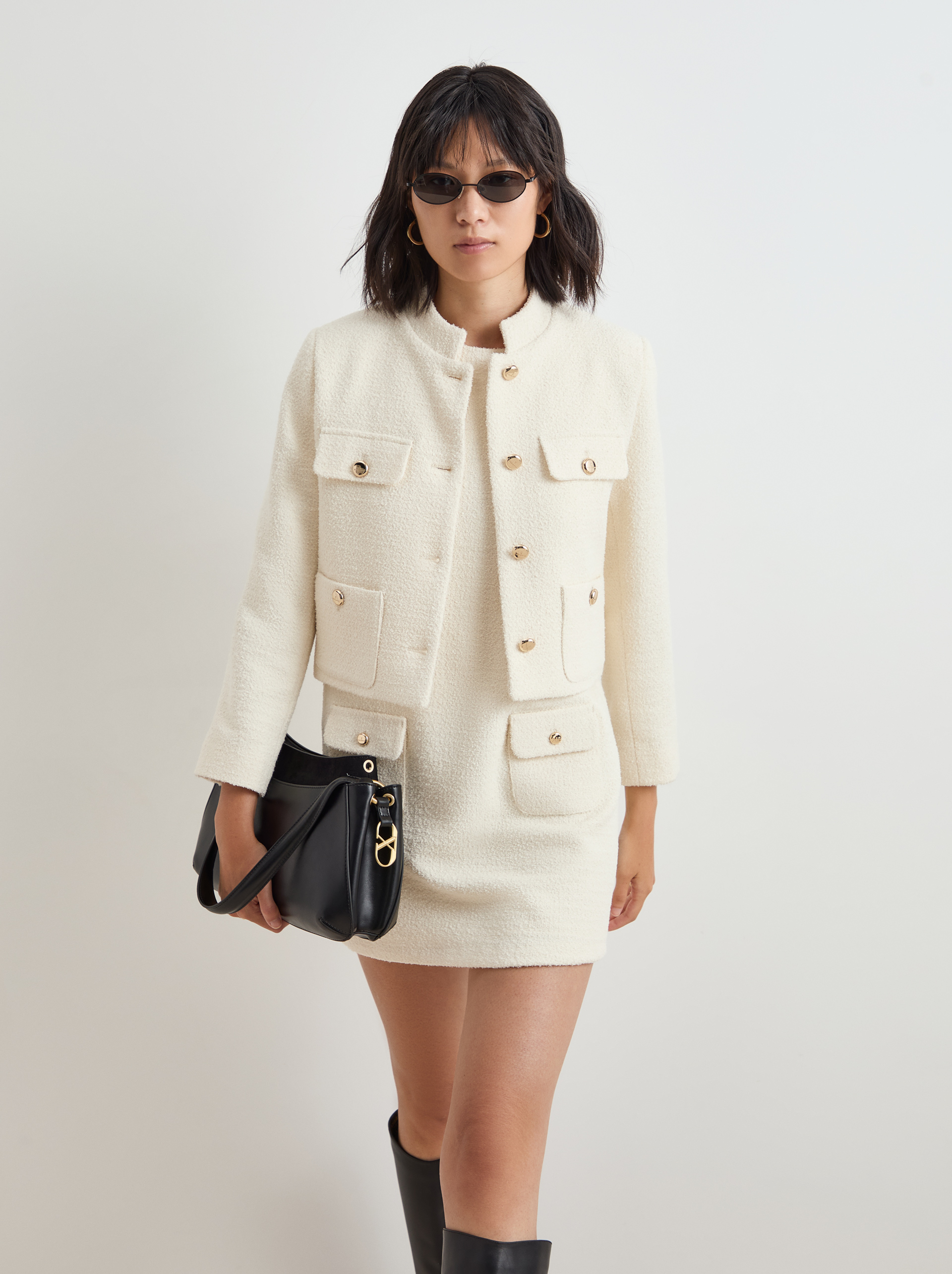 Casaco tweed curto