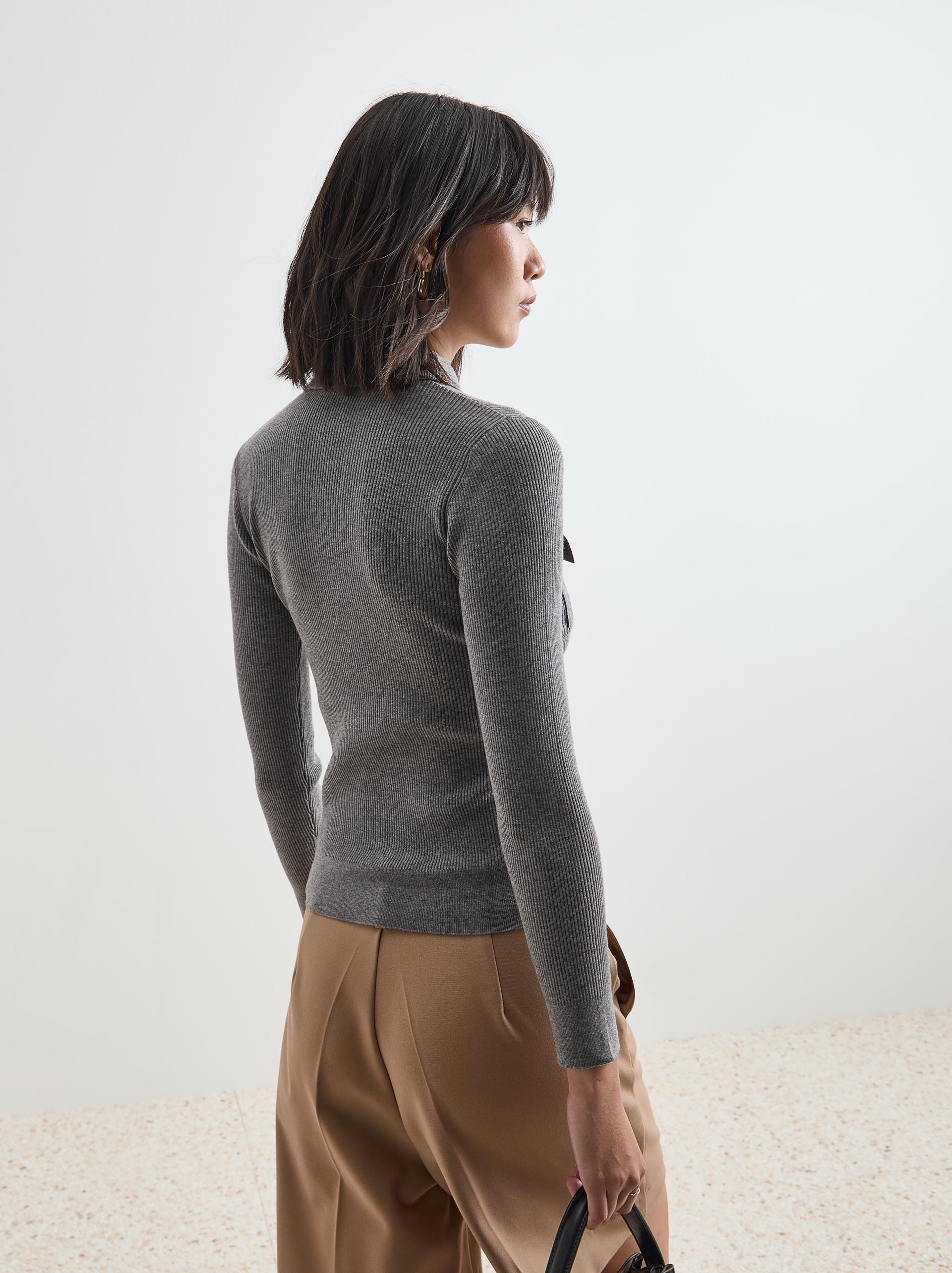 Ribbed polo shirt
