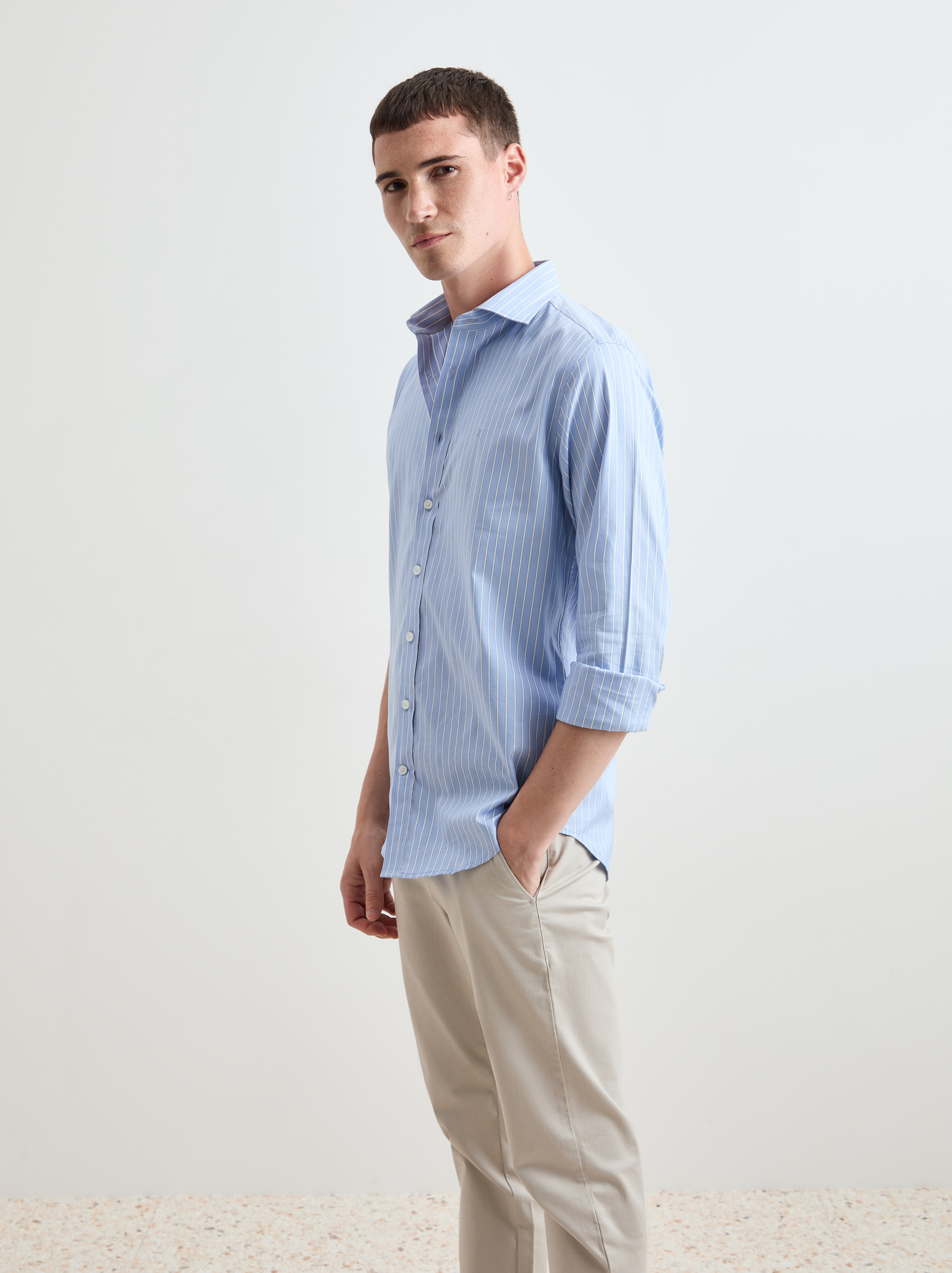 Camisa de algodón a rayas