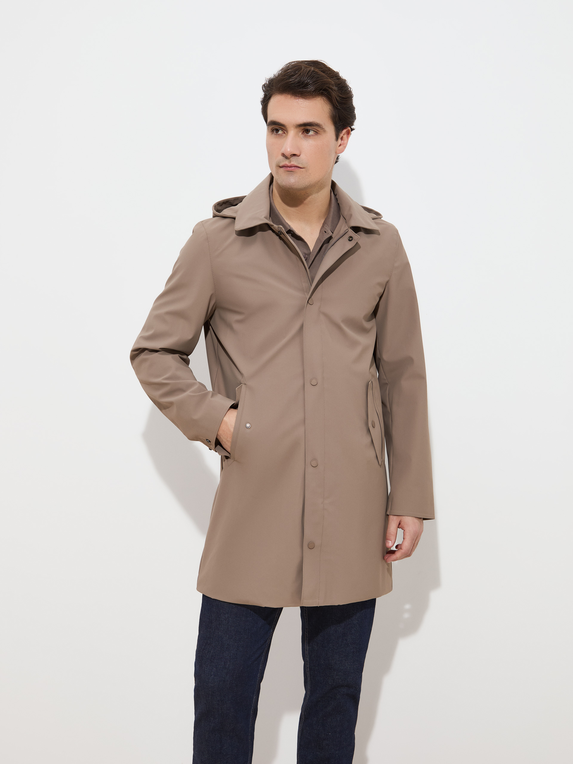 Parka com capuz amovível